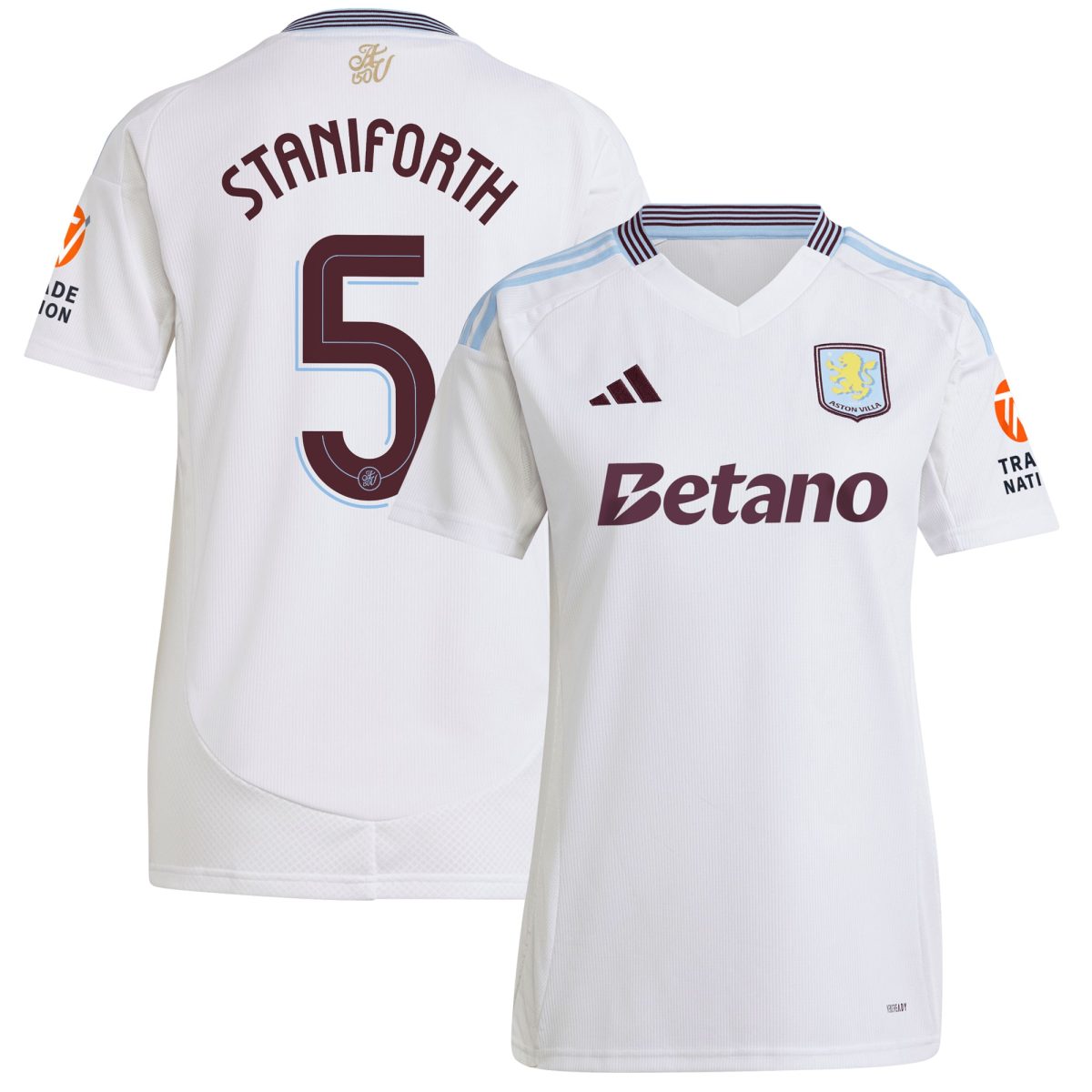 aston villa adidas away shirt 2024-25 – womens with staniforth 5 cup printing Collection - Official Aston Villa Kits