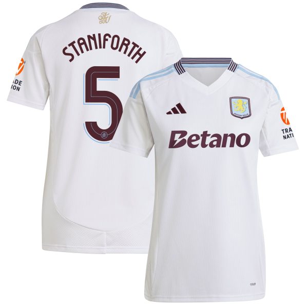 aston villa adidas away shirt 2024-25 – womens with staniforth 5 cup printing Collection - Official Aston Villa Kits