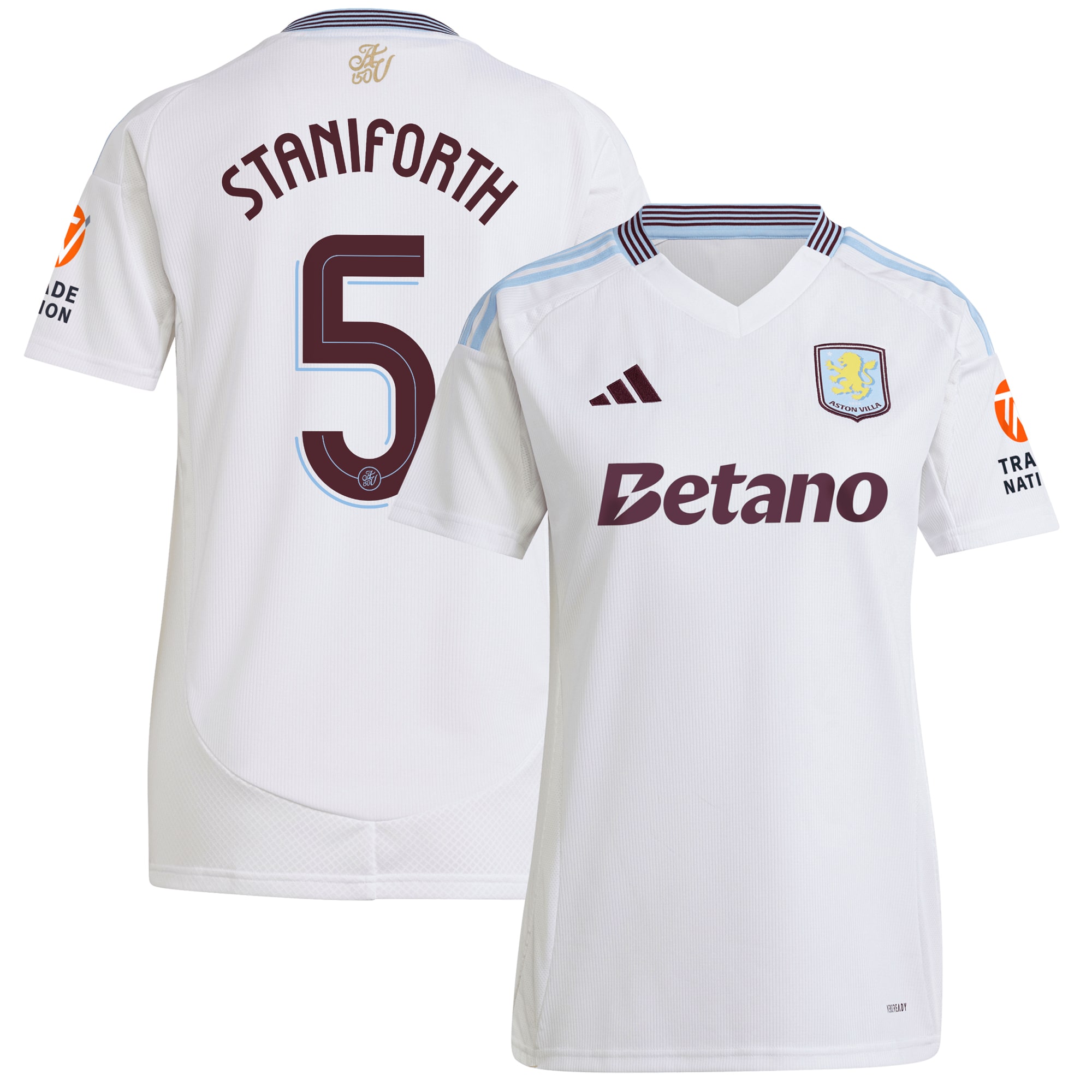 aston villa adidas away shirt 2024-25 – womens with staniforth 5 cup printing Collection - Official Aston Villa Kits
