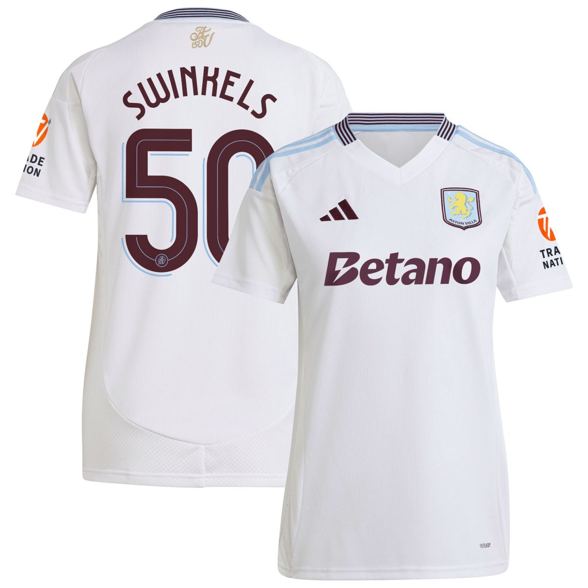 aston villa adidas away shirt 2024-25 – womens with swinkels 50 cup printing Collection - Official Aston Villa Kits