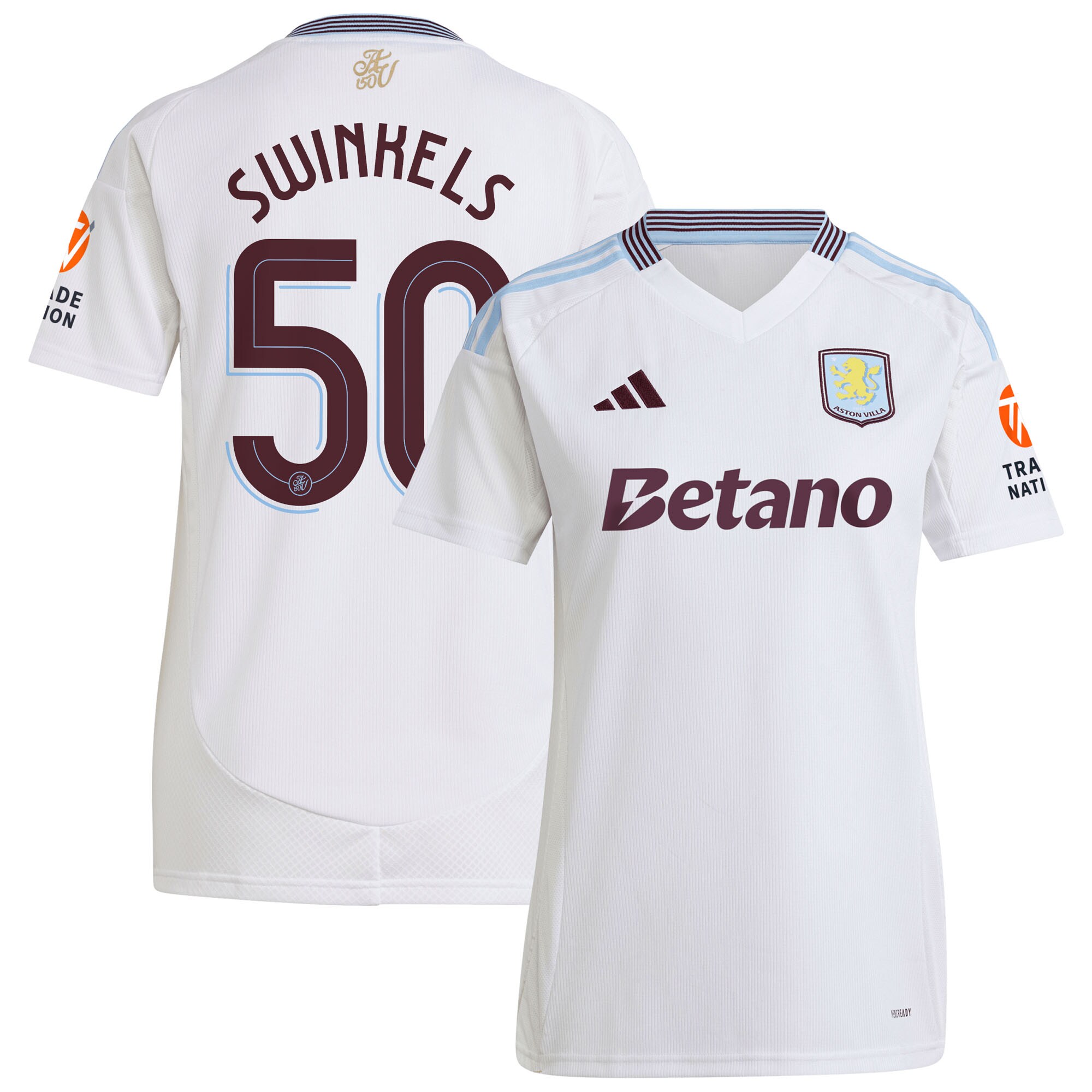 aston villa adidas away shirt 2024-25 – womens with swinkels 50 cup printing Collection - Official Aston Villa Kits