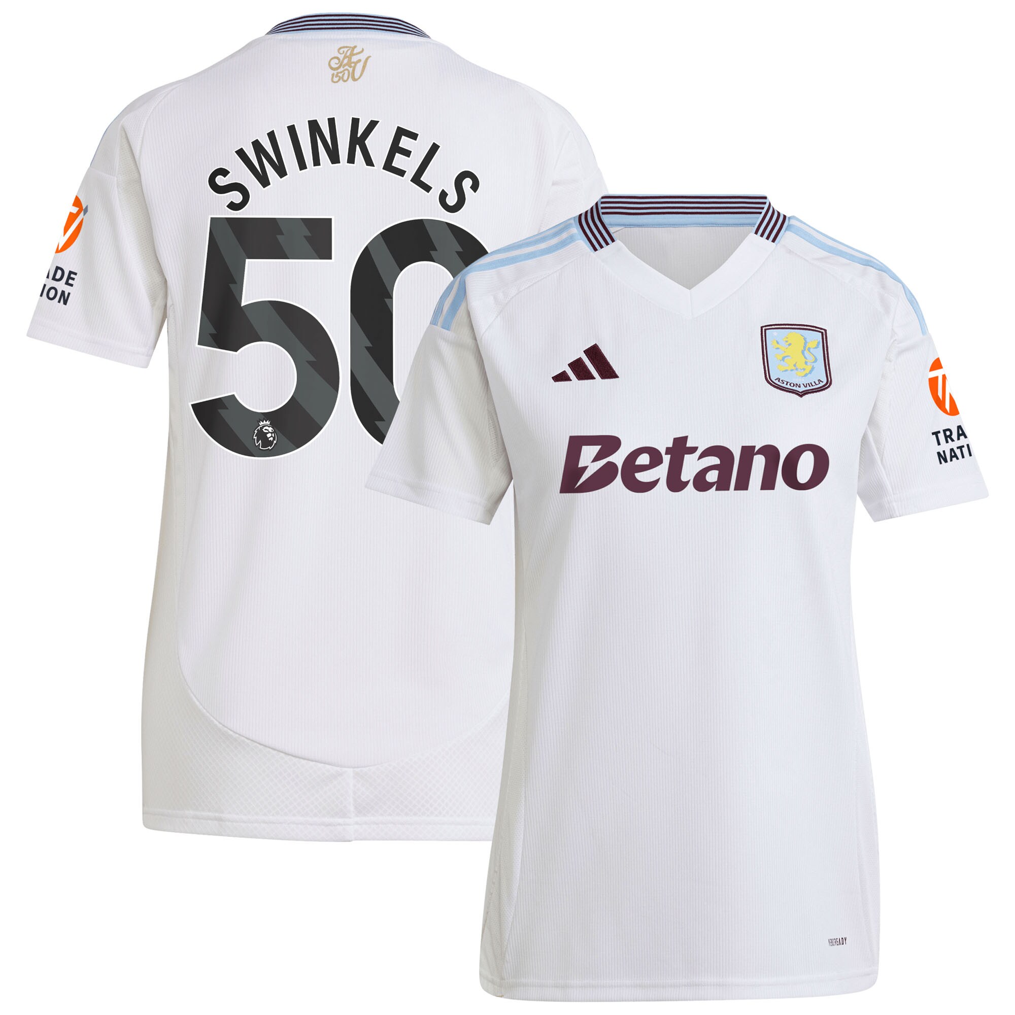 aston villa adidas away shirt 2024-25 – womens with swinkels 50 printing Collection - Official Aston Villa Kits
