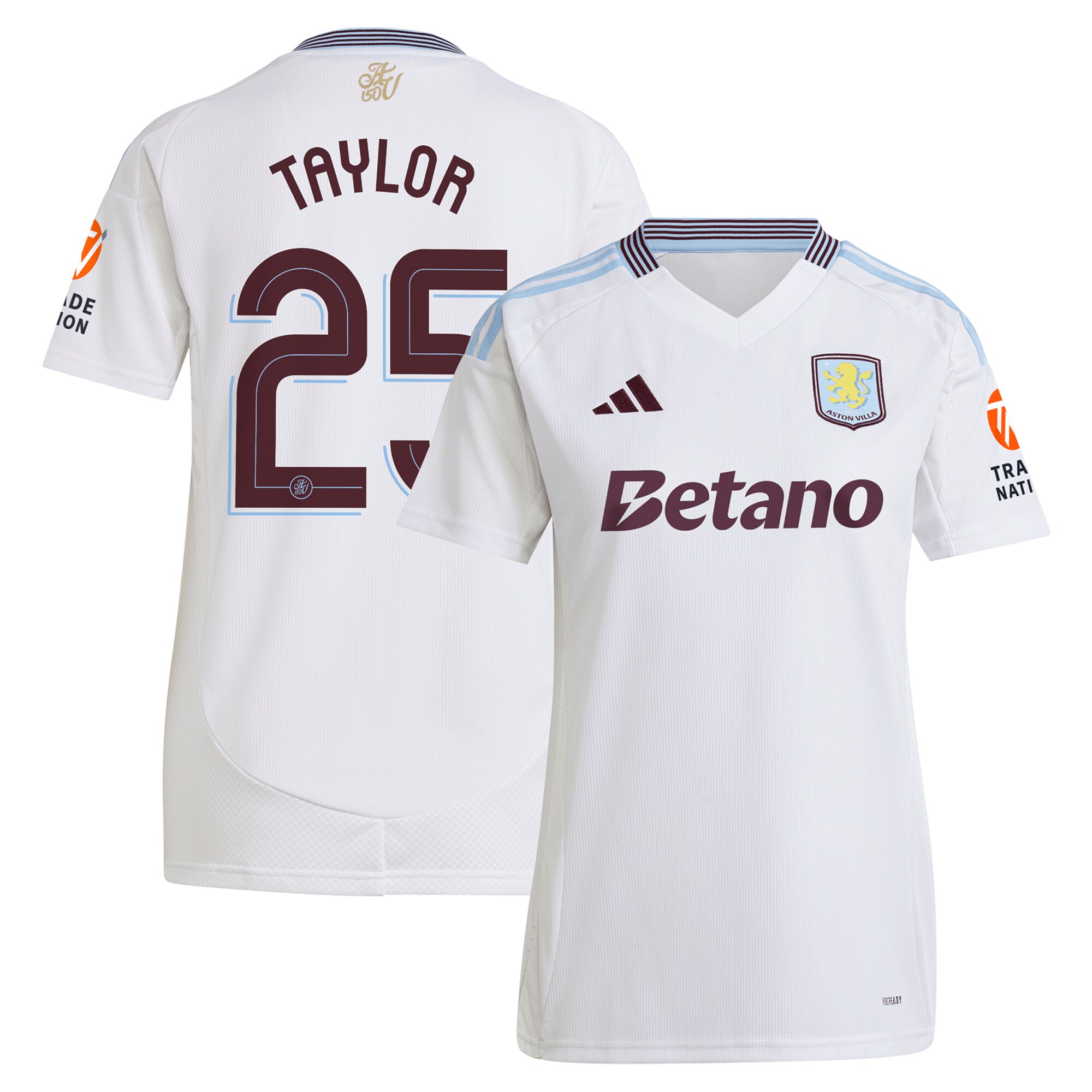 aston villa adidas away shirt 2024-25 – womens with taylor 25 cup printing Collection - Official Aston Villa Kits