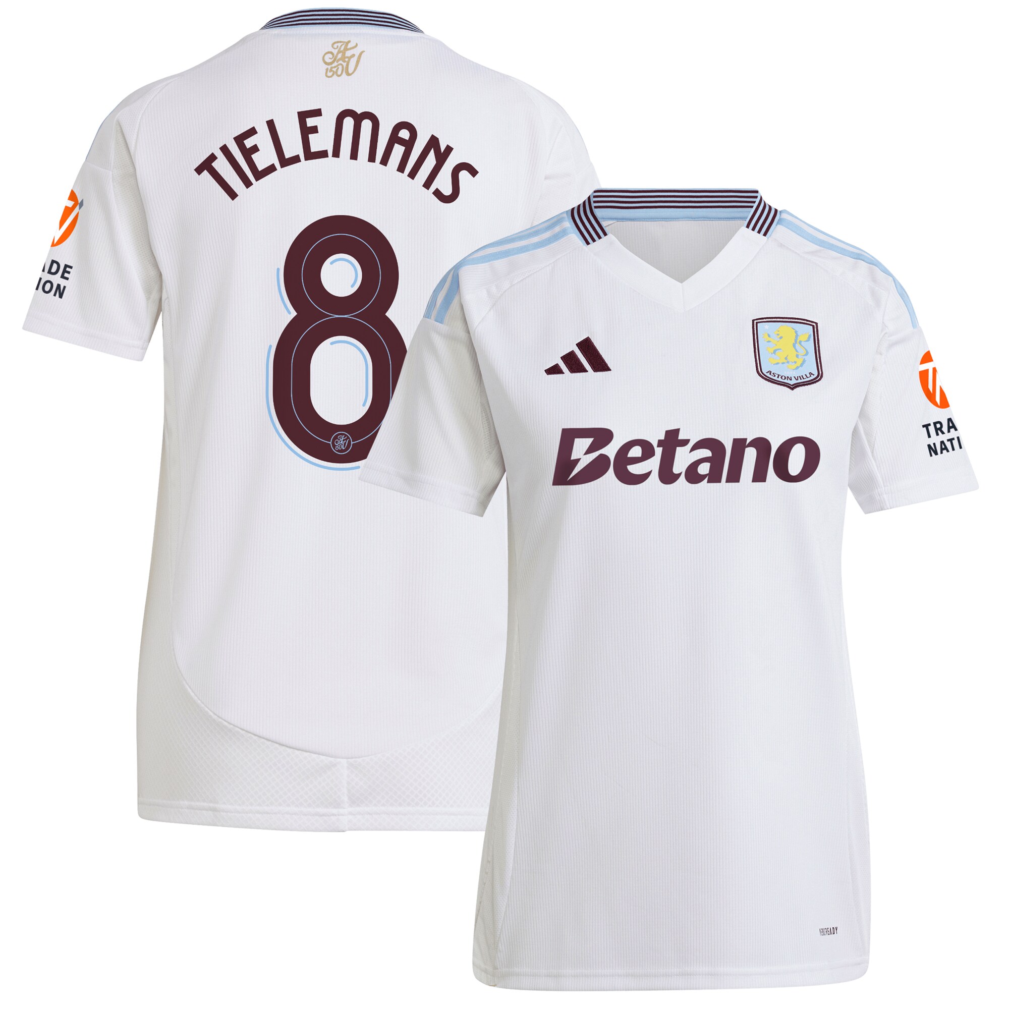 aston villa adidas away shirt 2024-25 – womens with tielemans 8 cup printing Collection - Official Aston Villa Kits