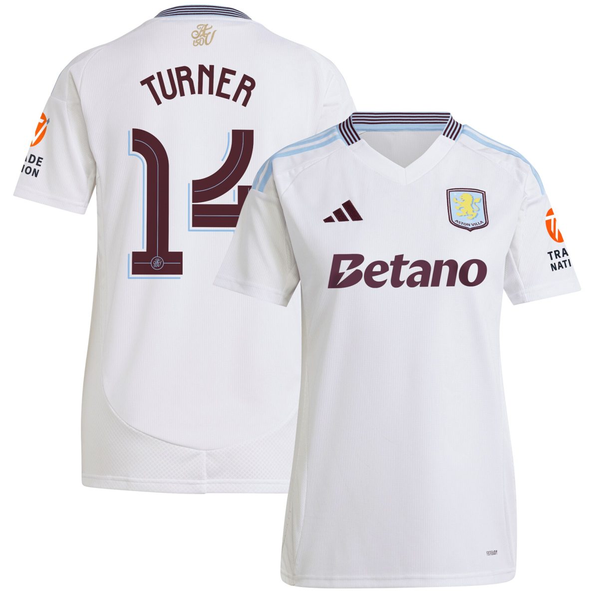 aston villa adidas away shirt 2024-25 – womens with turner 14 cup printing Collection - Official Aston Villa Kits