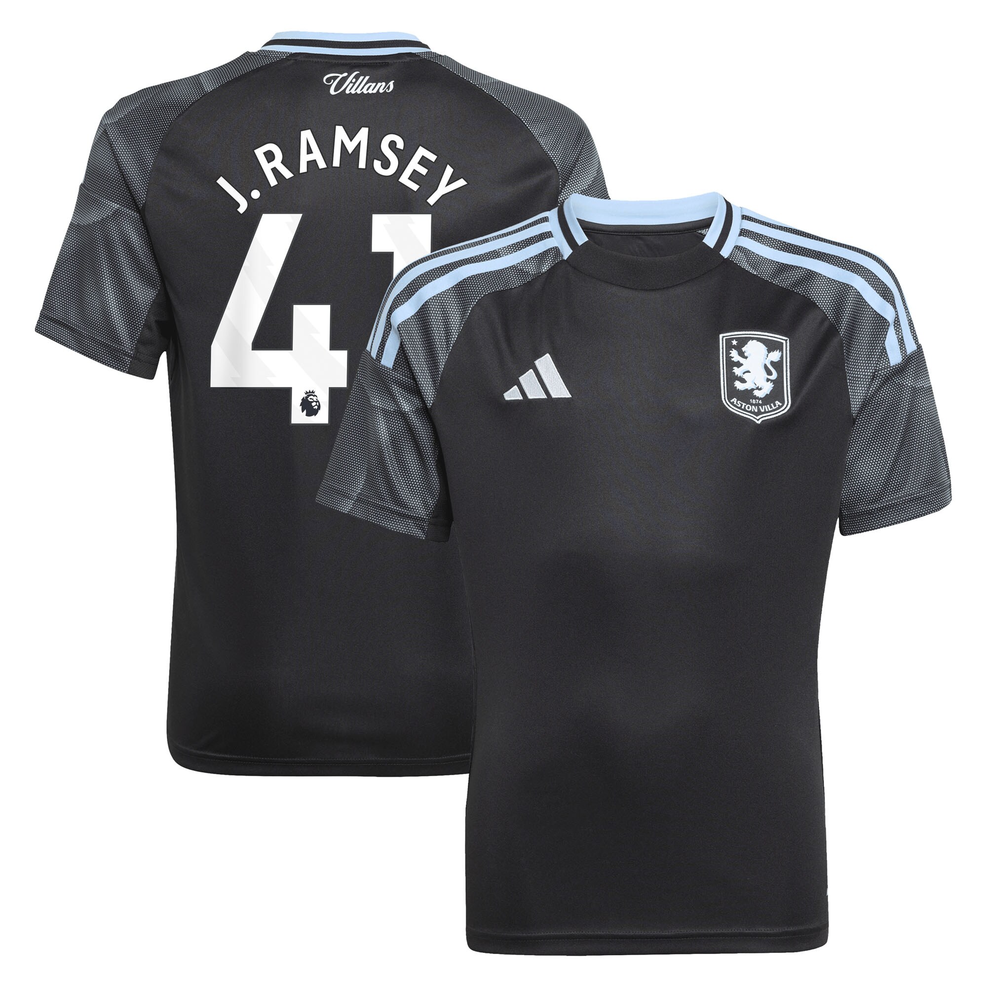 aston villa adidas away shirt 2025-26 – kids with j. ramsey 41 printing Collection - Official Aston Villa Kits