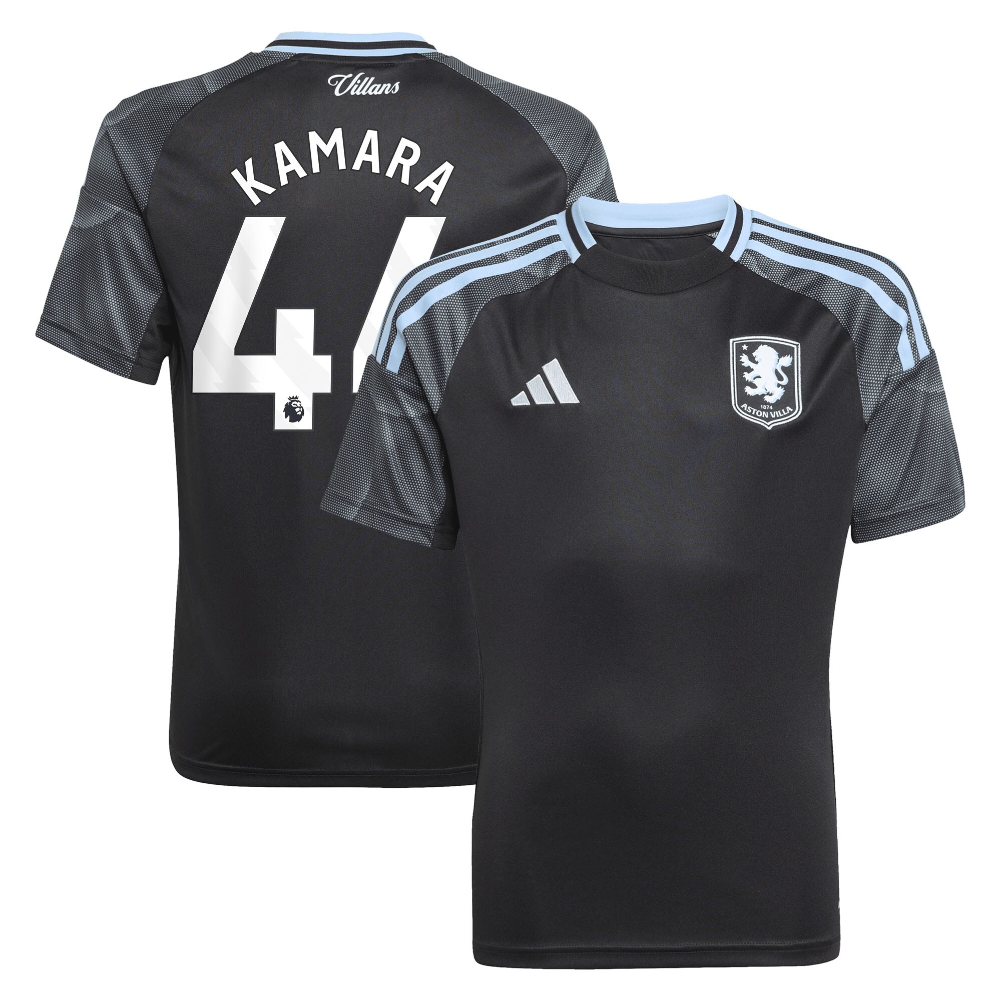 aston villa adidas away shirt 2025-26 – kids with kamara 44 printing Collection - Official Aston Villa Kits