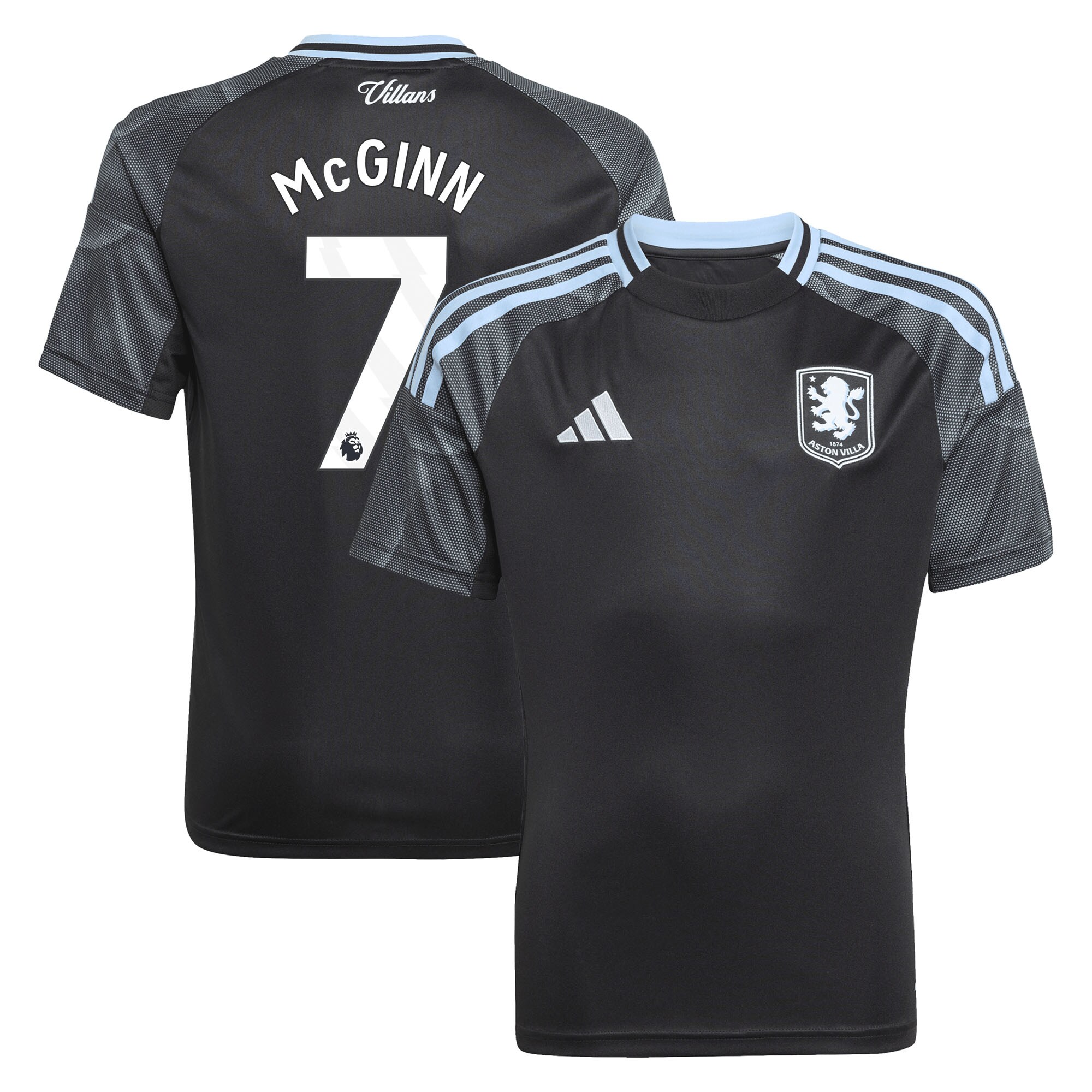 aston villa adidas away shirt 2025-26 – kids with mcginn 7 printing Collection - Official Aston Villa Kits