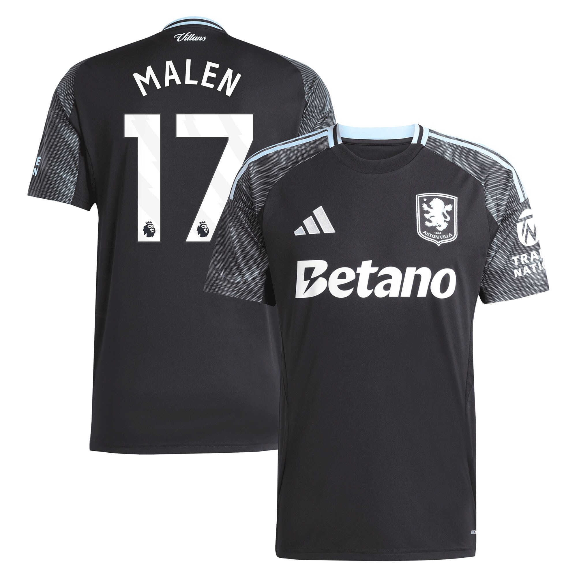 aston villa adidas away shirt 2025-26 with malen 17 printing Collection - Official Aston Villa Kits