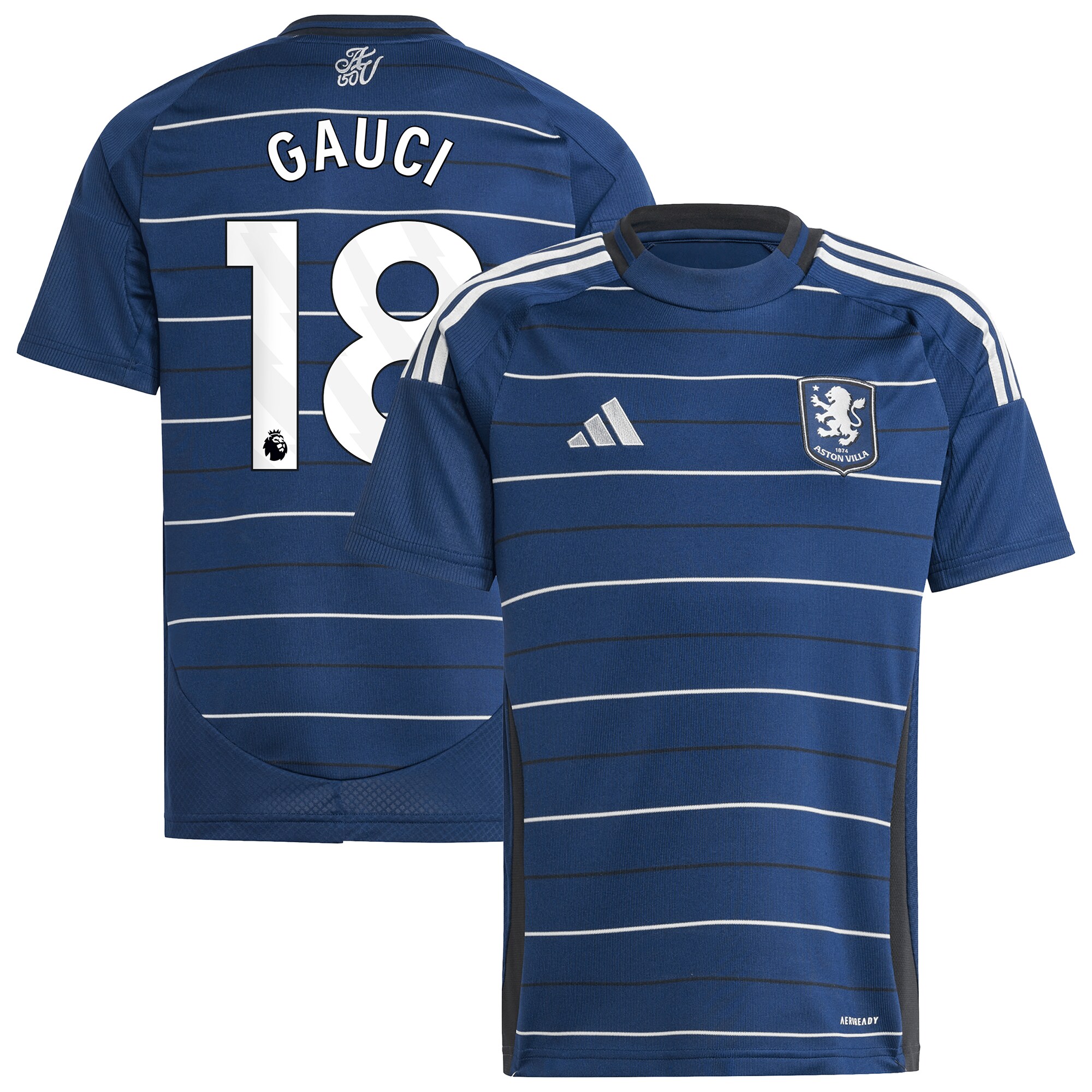 aston villa adidas goalkeeper shirt 2024-25 – long sleeve – kids with gauci 18 printing – 202030990 Collection - Official Aston Villa Kits