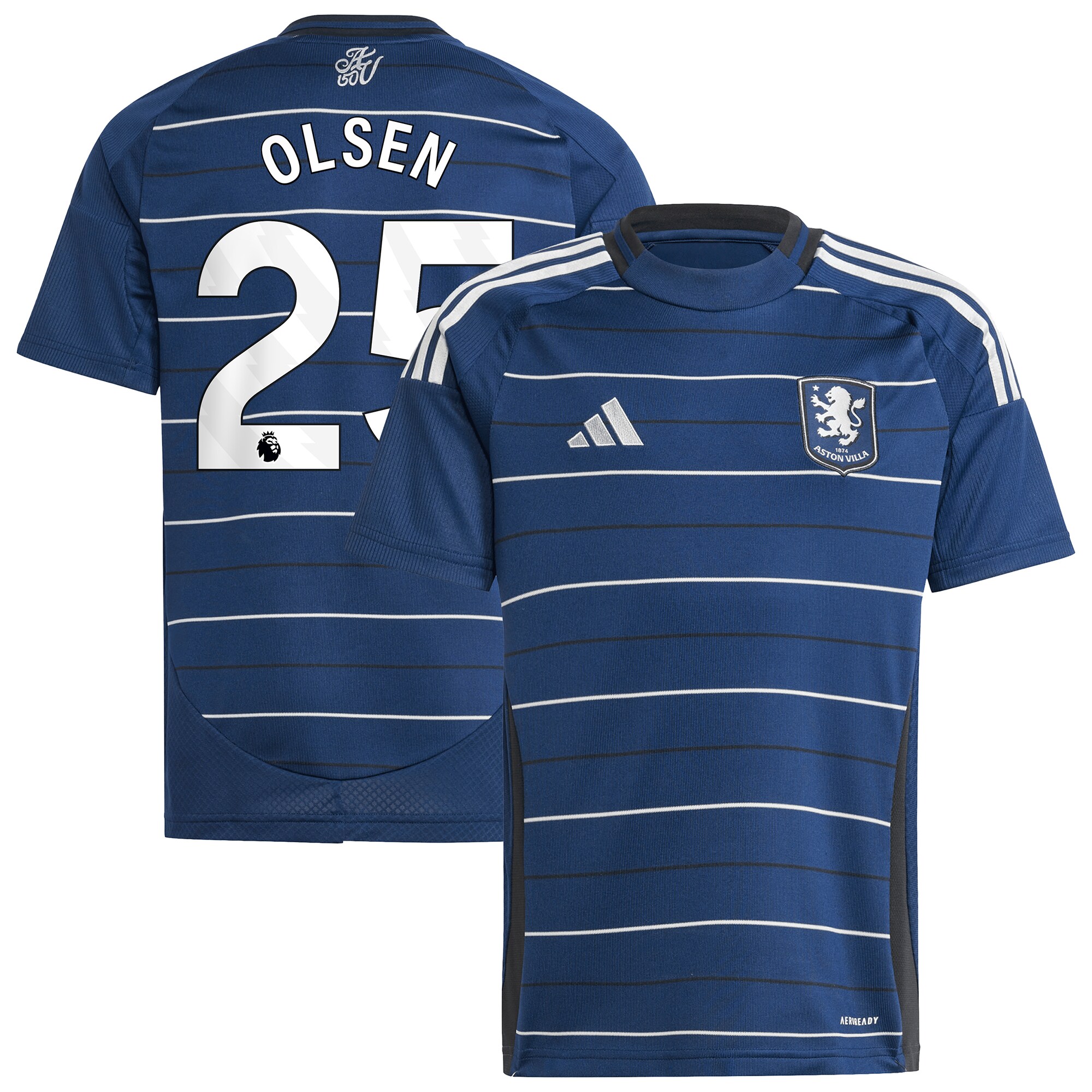 aston villa adidas goalkeeper shirt 2024-25 – long sleeve – kids with olsen 25 printing – 202030994 Collection - Official Aston Villa Kits