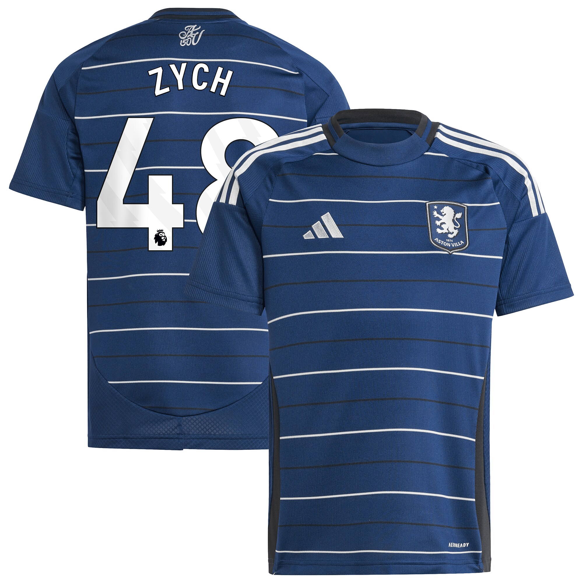 aston villa adidas goalkeeper shirt 2024-25 – long sleeve – kids with zych 48 printing – 202153095 Collection - Official Aston Villa Kits