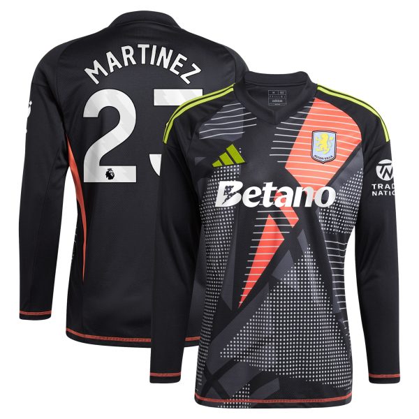 aston villa adidas goalkeeper shirt 2024-25 – long sleeve with martinez 23 printing – 202028938 Collection - Official Aston Villa Kits