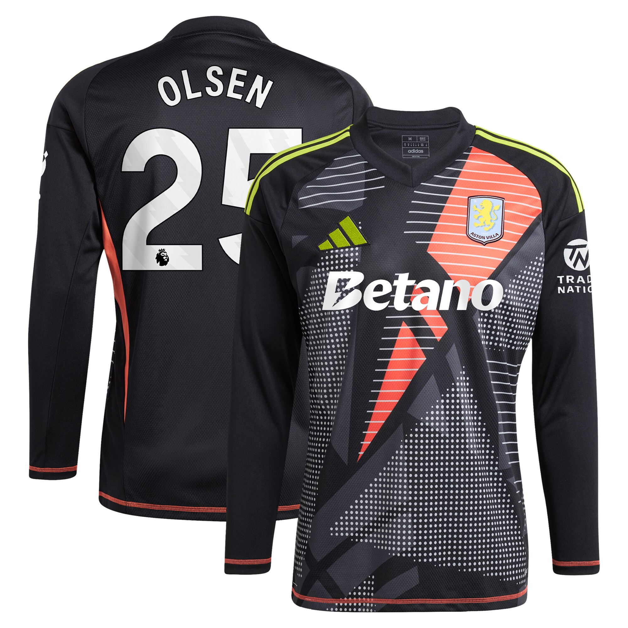 aston villa adidas goalkeeper shirt 2024-25 – long sleeve with olsen 25 printing – 202028939 Collection - Official Aston Villa Kits