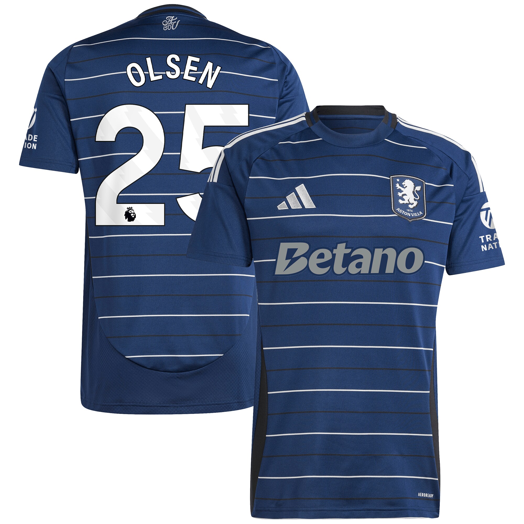 aston villa adidas goalkeeper shirt 2024-25 – long sleeve with olsen 25 printing – 202030975 Collection - Official Aston Villa Kits