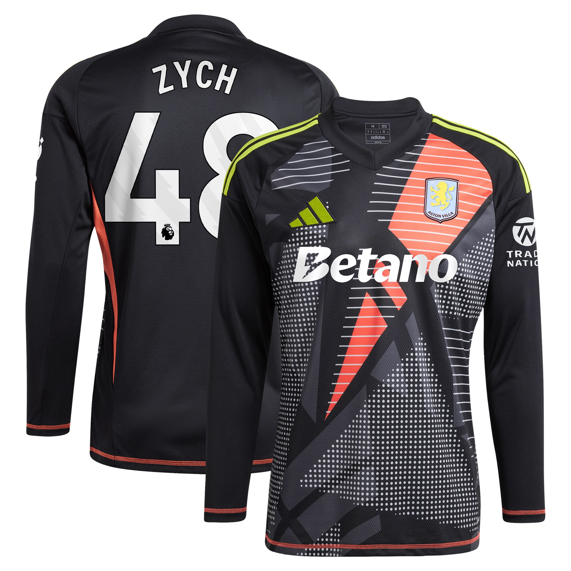 aston villa adidas goalkeeper shirt 2024-25 – long sleeve with zych 48 printing – 202153090 Collection - Official Aston Villa Kits