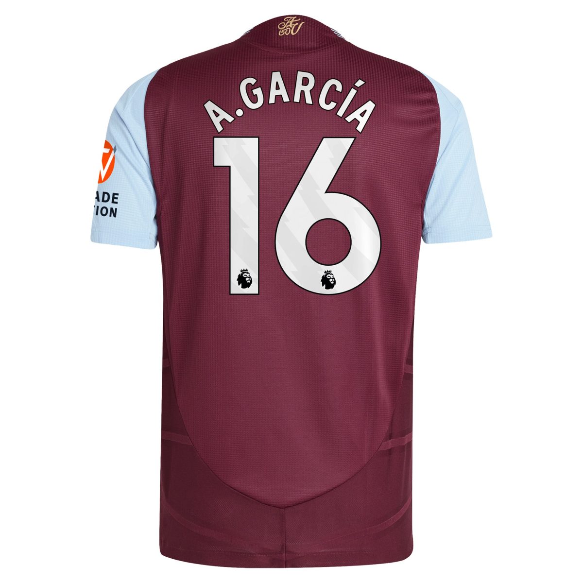 aston villa adidas home authentic shirt 2024-25 with a.garcía 16 printing Collection - Official Aston Villa Kits