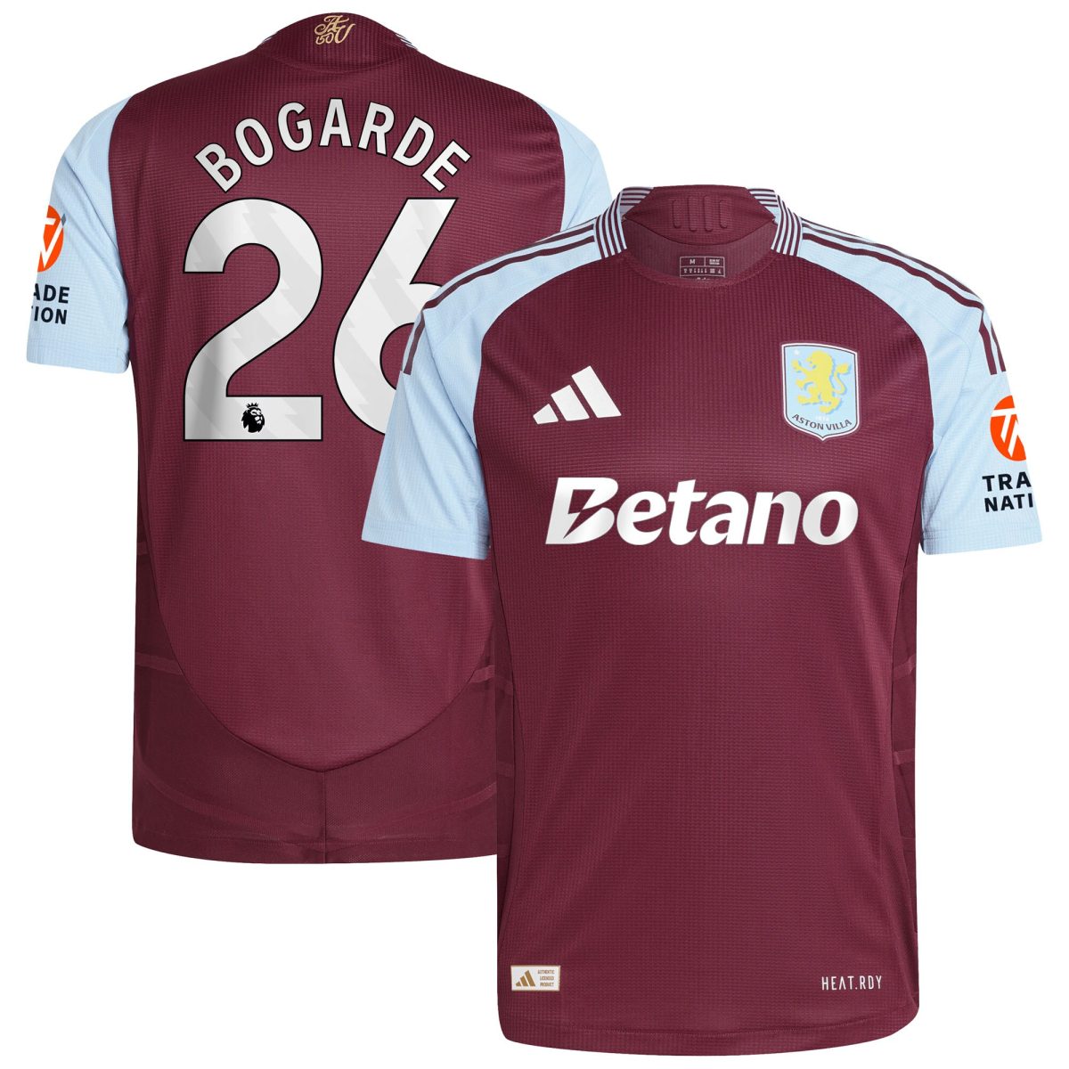 aston villa adidas home authentic shirt 2024-25 with bogarde 26 printing Collection - Official Aston Villa Kits