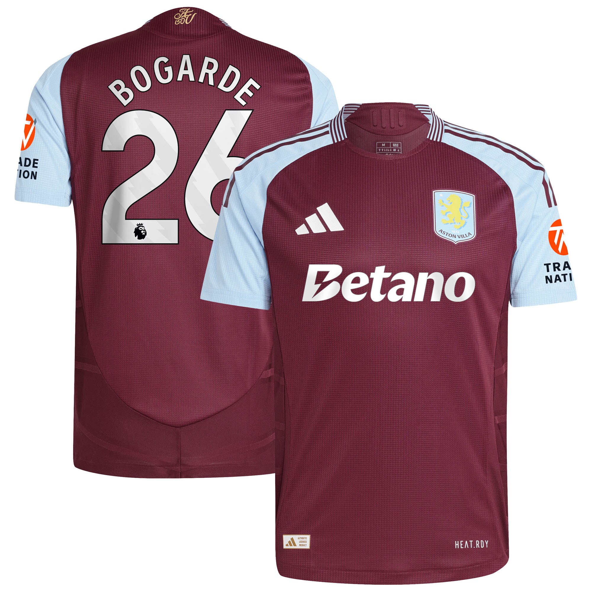 aston villa adidas home authentic shirt 2024-25 with bogarde 26 printing Collection - Official Aston Villa Kits