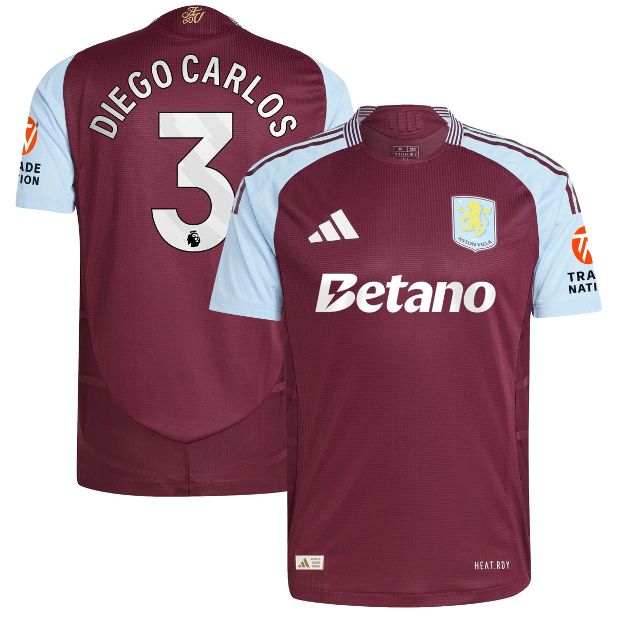 aston villa adidas home authentic shirt 2024-25 with diego carlos 3 printing Collection - Official Aston Villa Kits