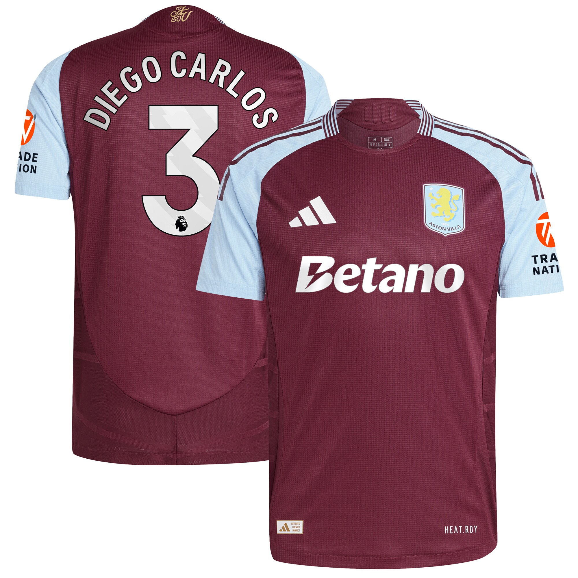 aston villa adidas home authentic shirt 2024-25 with diego carlos 3 printing Collection - Official Aston Villa Kits