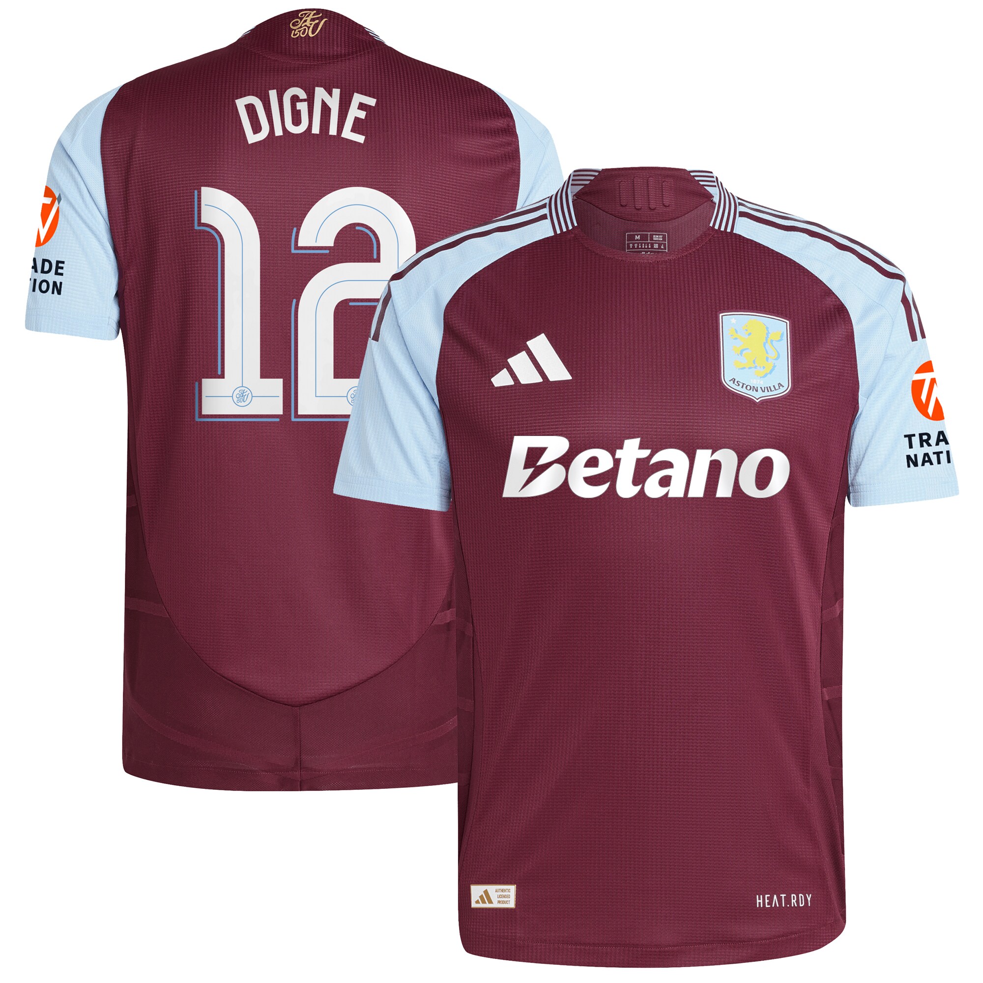 aston villa adidas home authentic shirt 2024-25 with digne 12 cup printing Collection - Official Aston Villa Kits