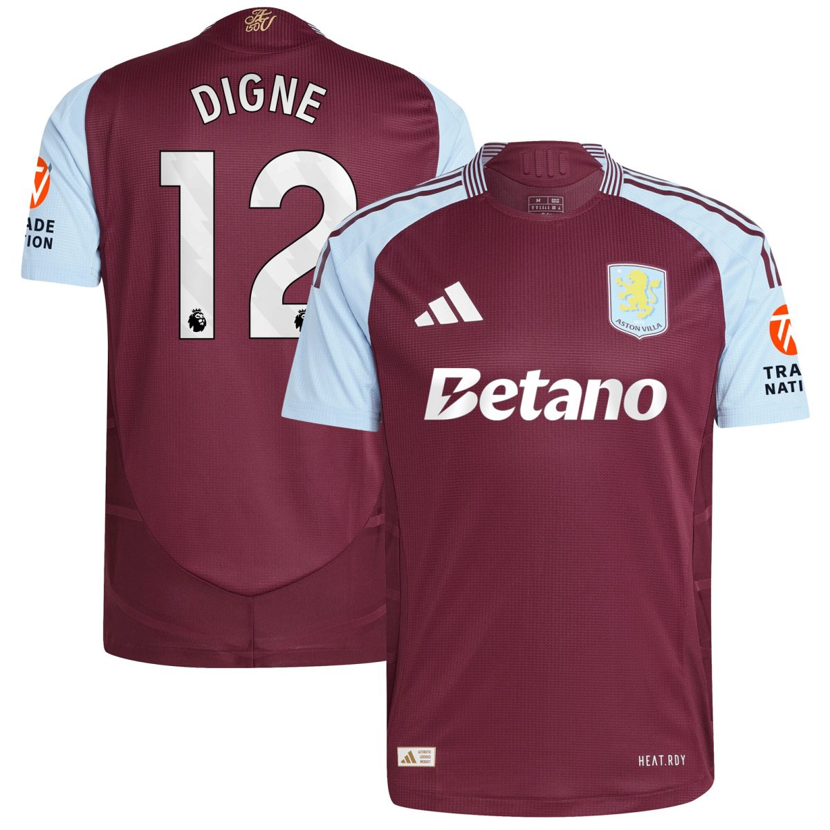 aston villa adidas home authentic shirt 2024-25 with digne 12 printing Collection - Official Aston Villa Kits