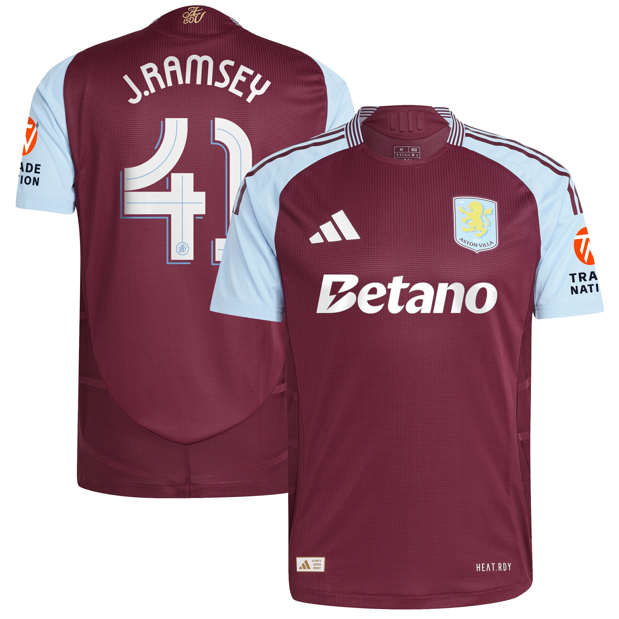 aston villa adidas home authentic shirt 2024-25 with j. ramsey 41 cup printing Collection - Official Aston Villa Kits