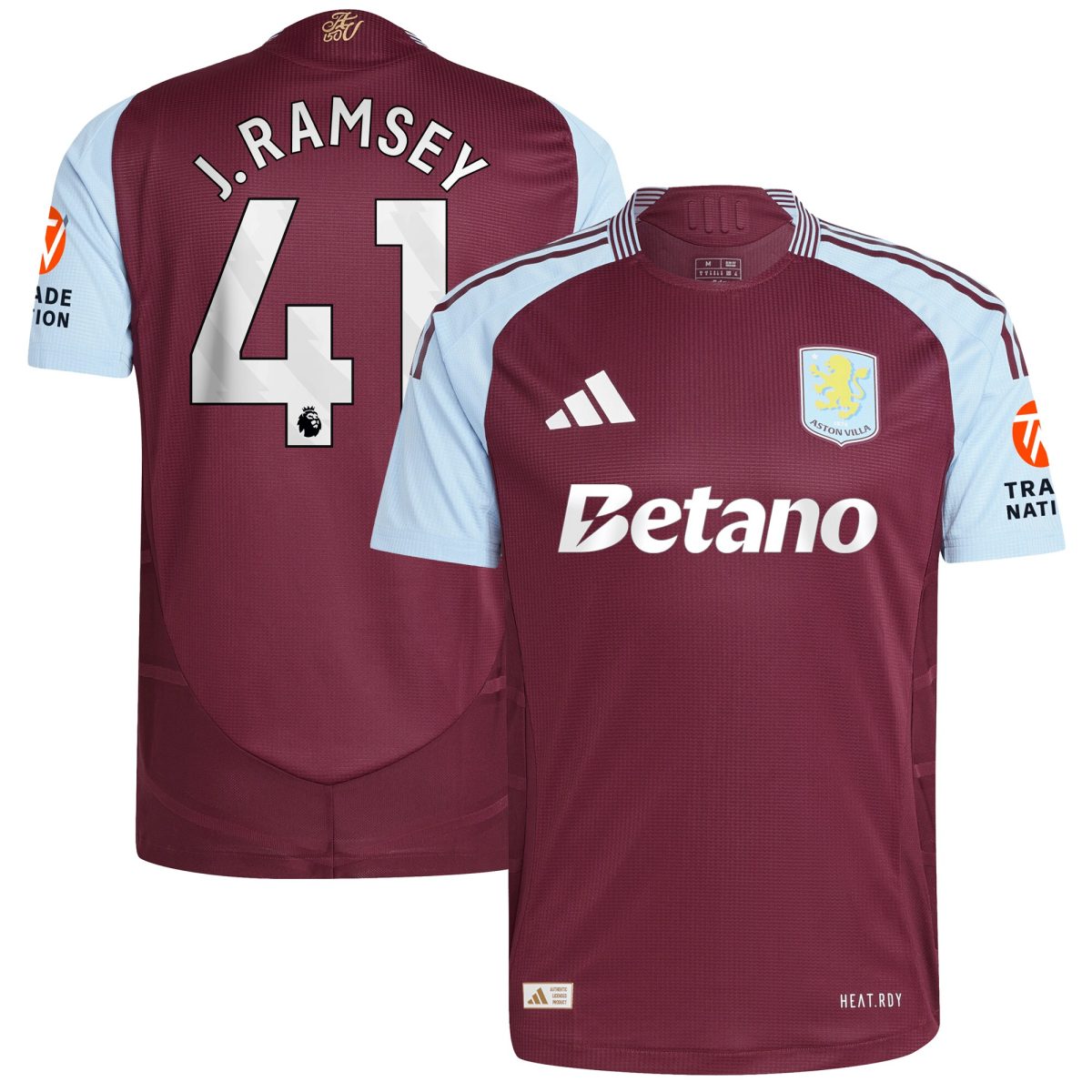 aston villa adidas home authentic shirt 2024-25 with j. ramsey 41 printing Collection - Official Aston Villa Kits