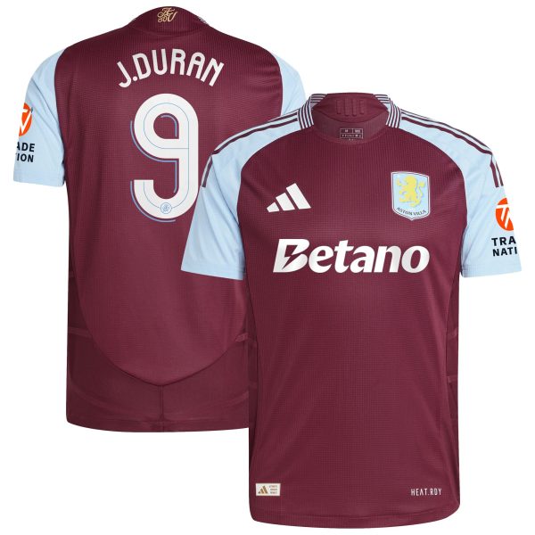 aston villa adidas home authentic shirt 2024-25 with j.duran 9 cup printing Collection - Official Aston Villa Kits