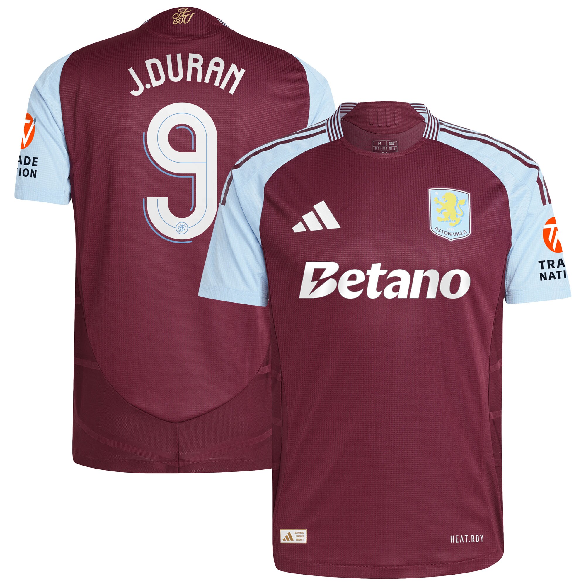 aston villa adidas home authentic shirt 2024-25 with j.duran 9 cup printing Collection - Official Aston Villa Kits