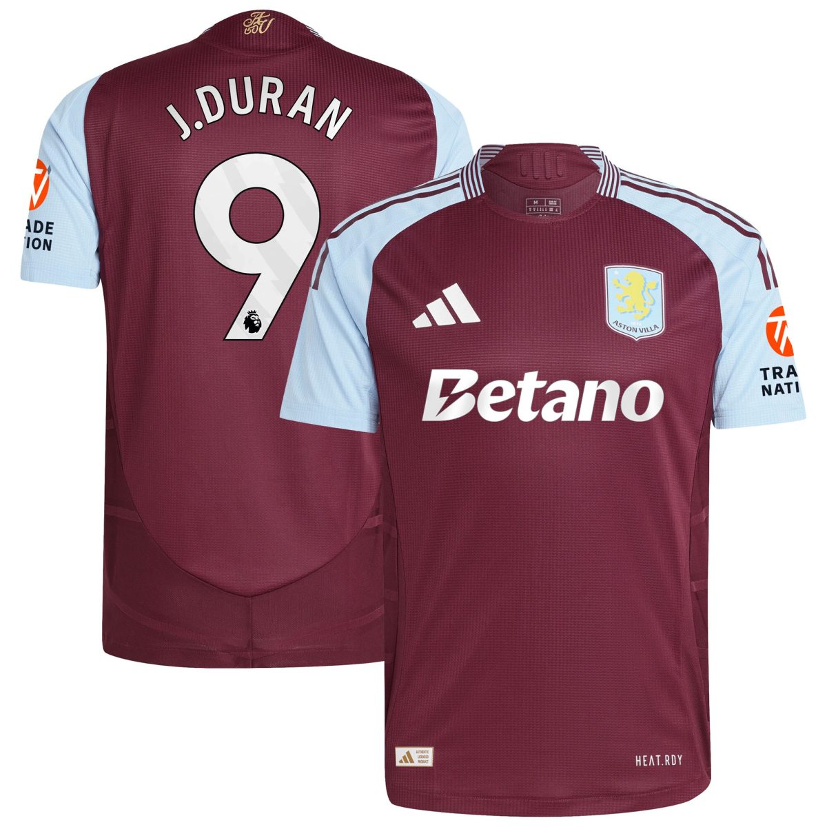 aston villa adidas home authentic shirt 2024-25 with j.duran 9 printing Collection - Official Aston Villa Kits