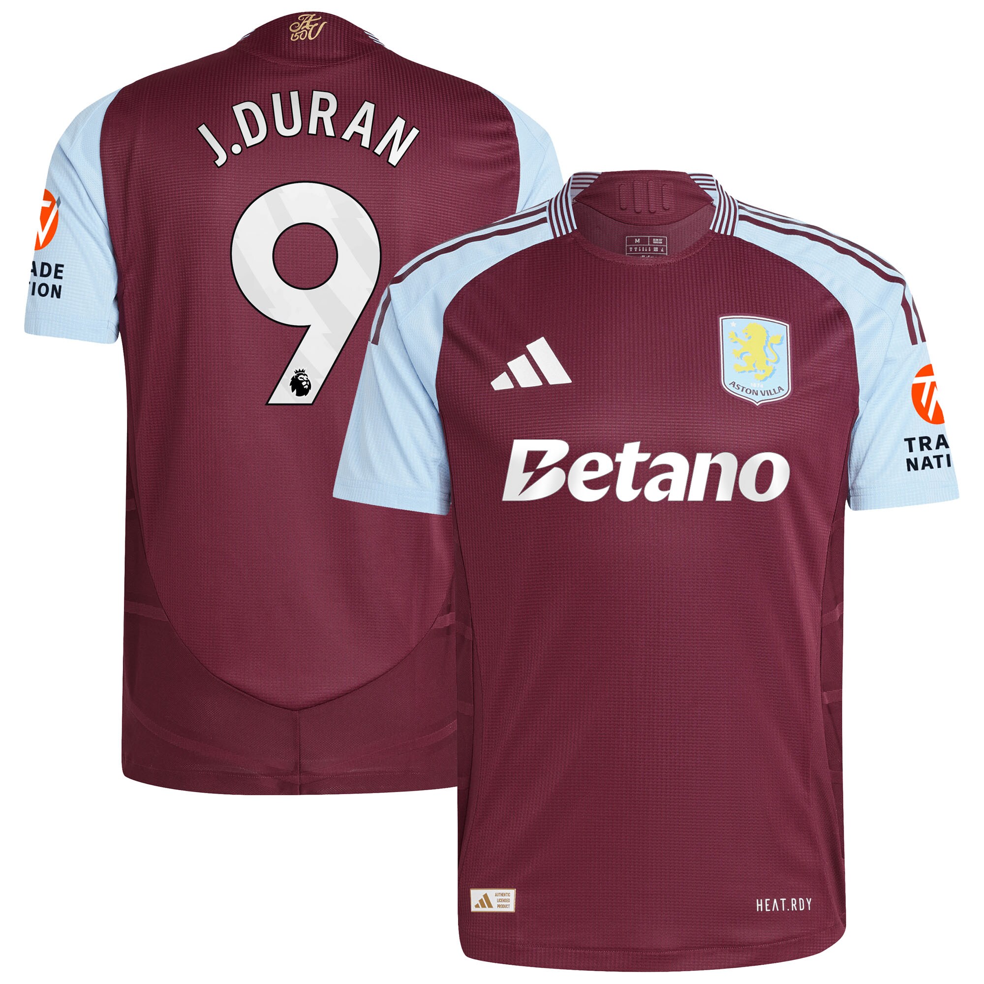 aston villa adidas home authentic shirt 2024-25 with j.duran 9 printing Collection - Official Aston Villa Kits