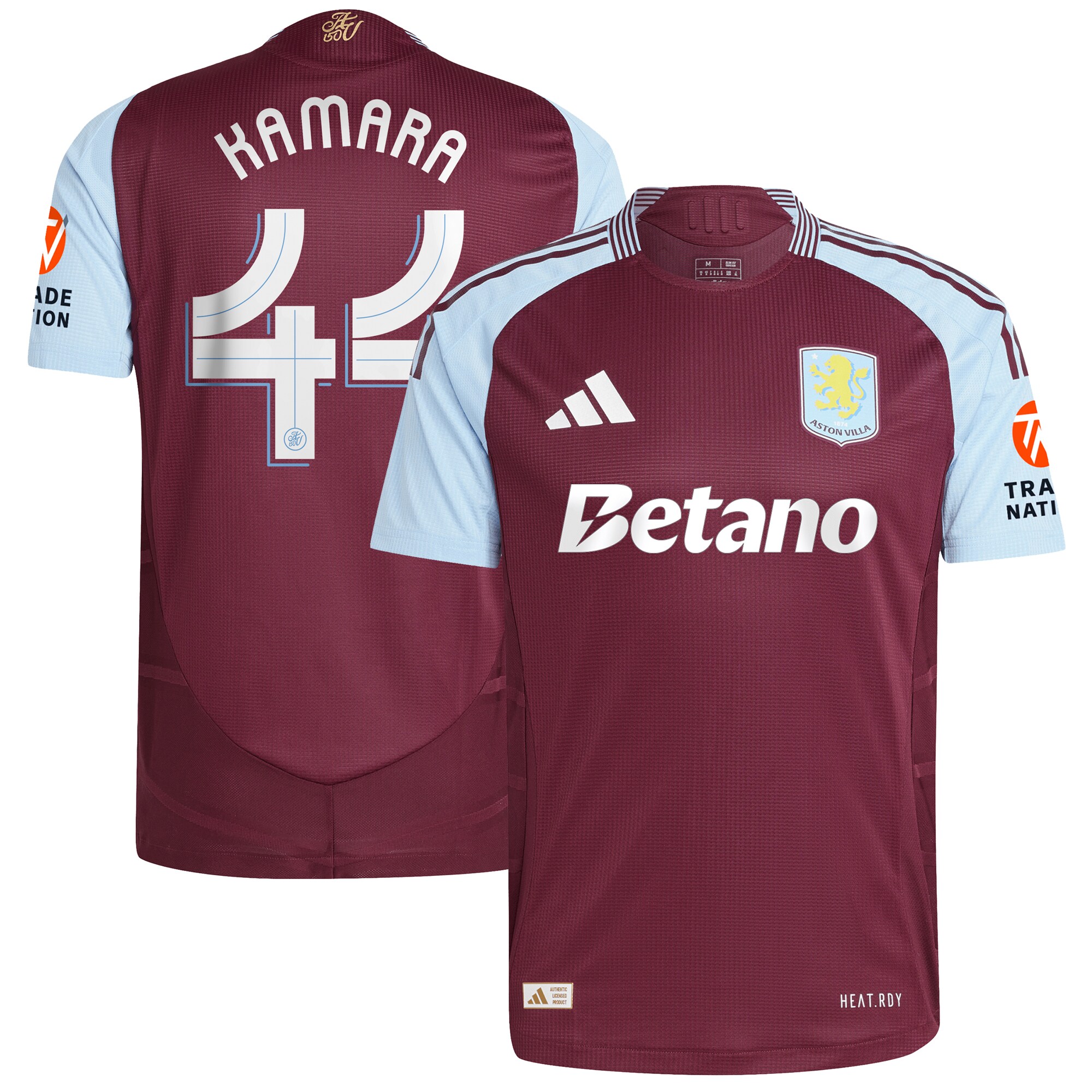 aston villa adidas home authentic shirt 2024-25 with kamara 44 cup printing Collection - Official Aston Villa Kits