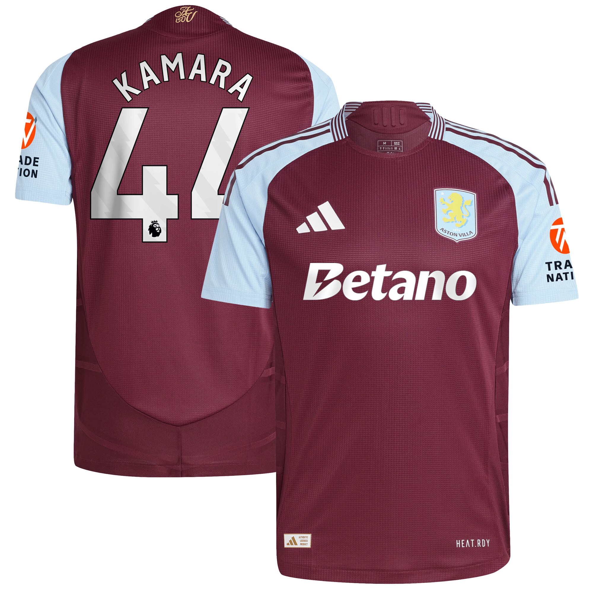 aston villa adidas home authentic shirt 2024-25 with kamara 44 printing Collection - Official Aston Villa Kits
