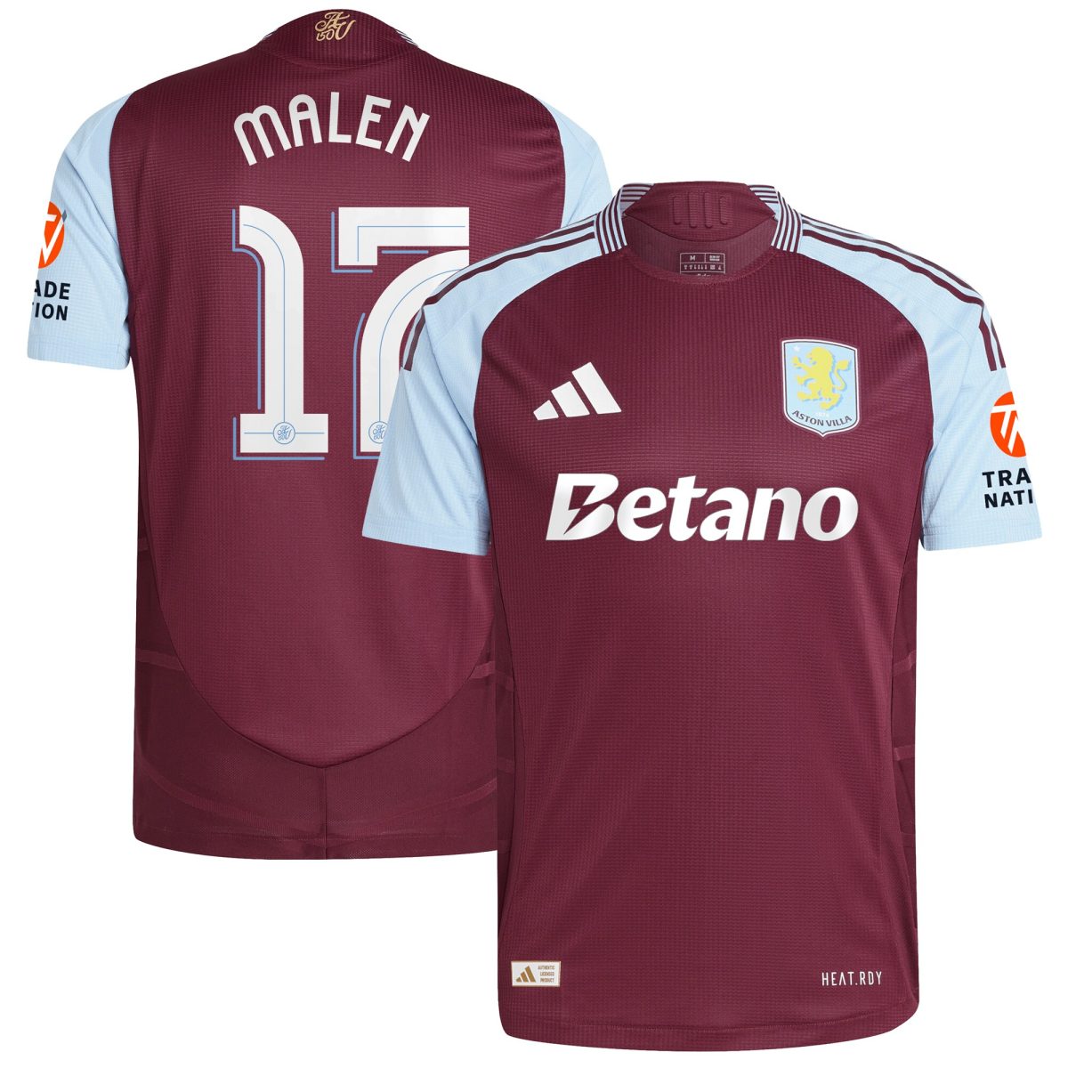 aston villa adidas home authentic shirt 2024-25 with malen 17 cup printing Collection - Official Aston Villa Kits