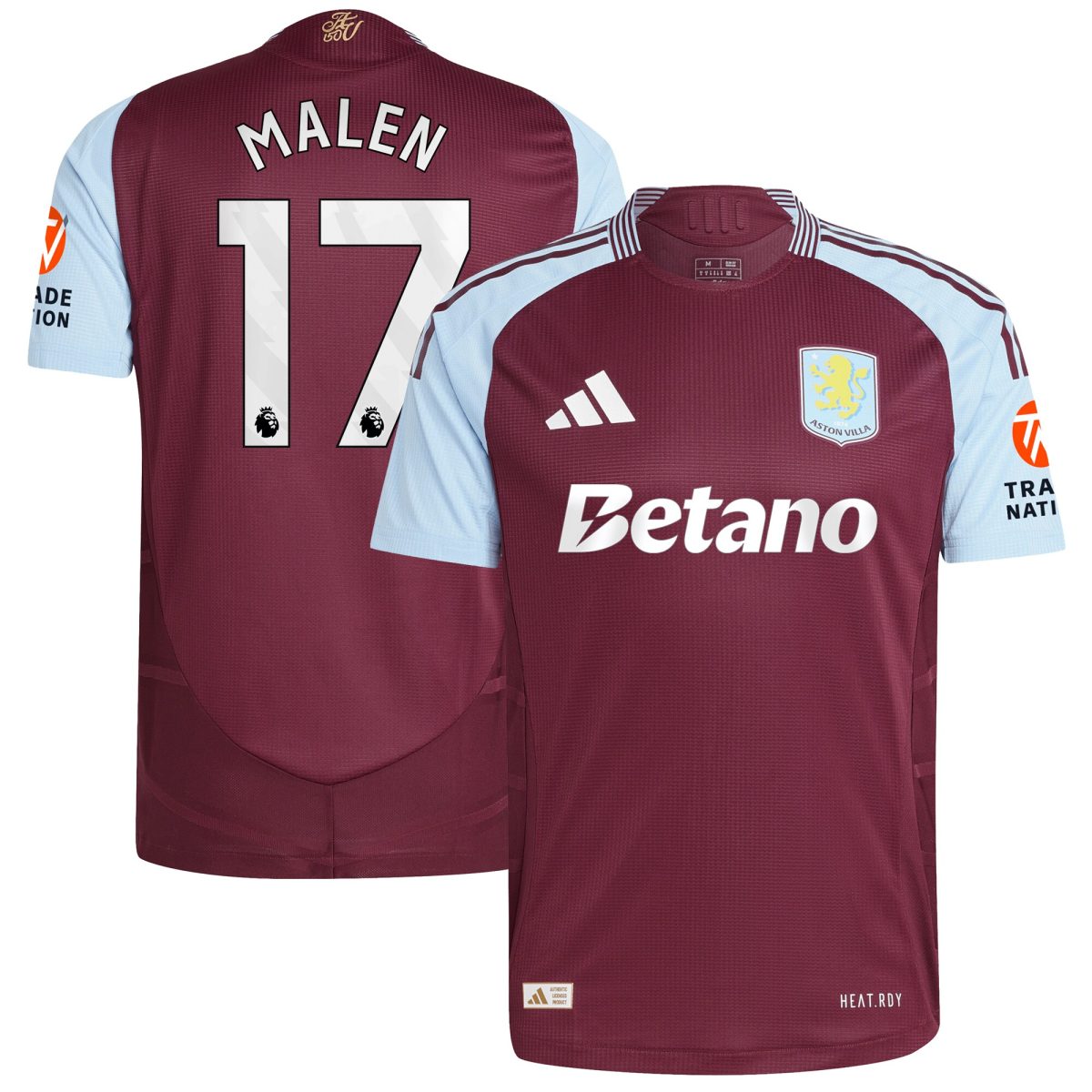 aston villa adidas home authentic shirt 2024-25 with malen 17 printing Collection - Official Aston Villa Kits