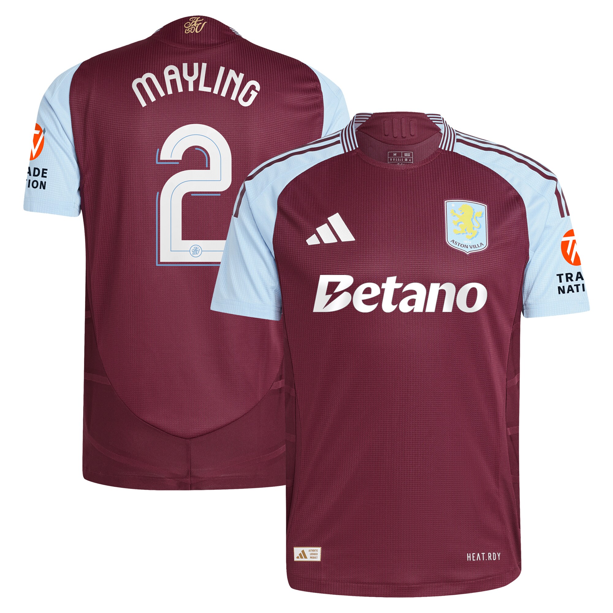 aston villa adidas home authentic shirt 2024-25 with mayling 2 cup printing Collection - Official Aston Villa Kits