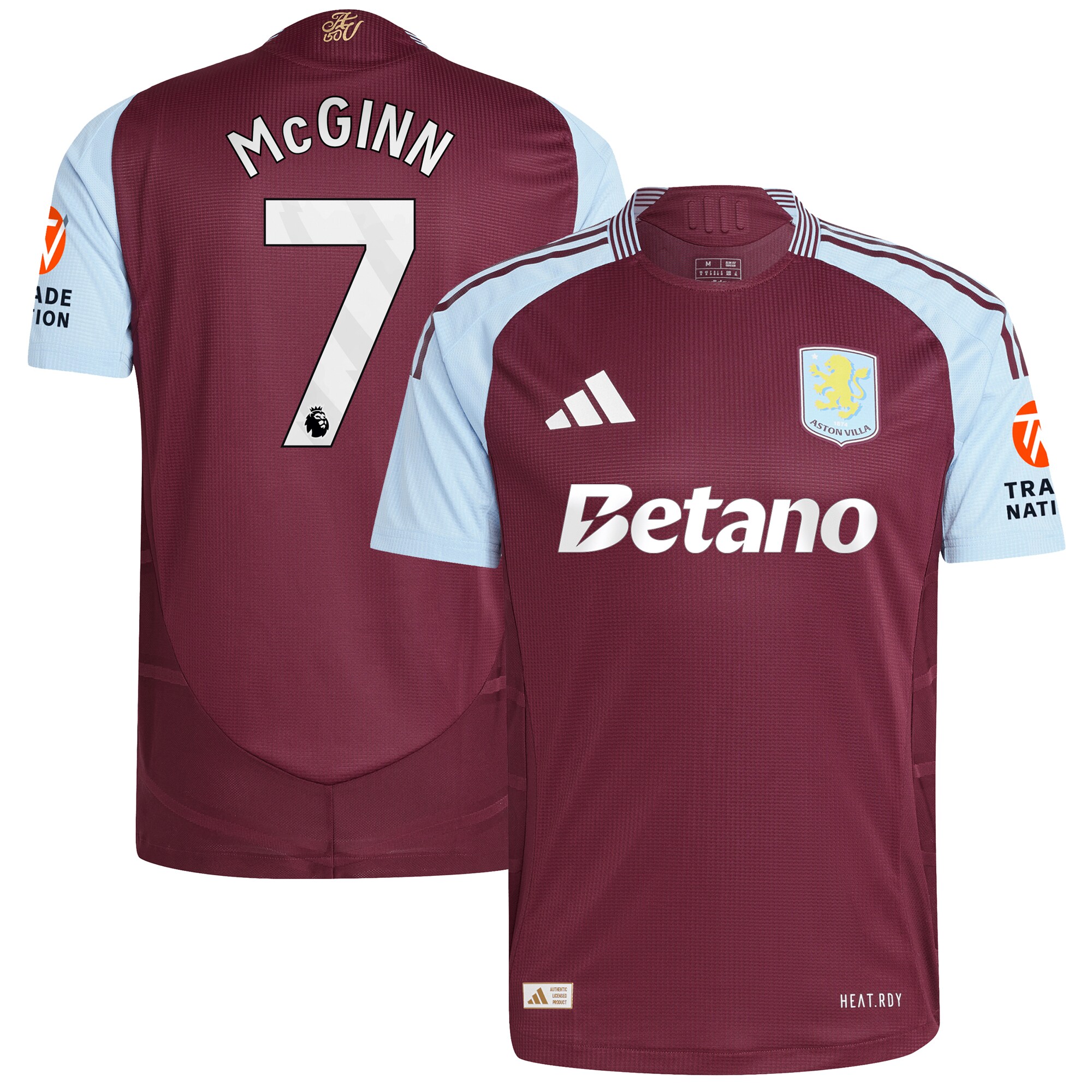 aston villa adidas home authentic shirt 2024-25 with mcginn 7 printing Collection - Official Aston Villa Kits
