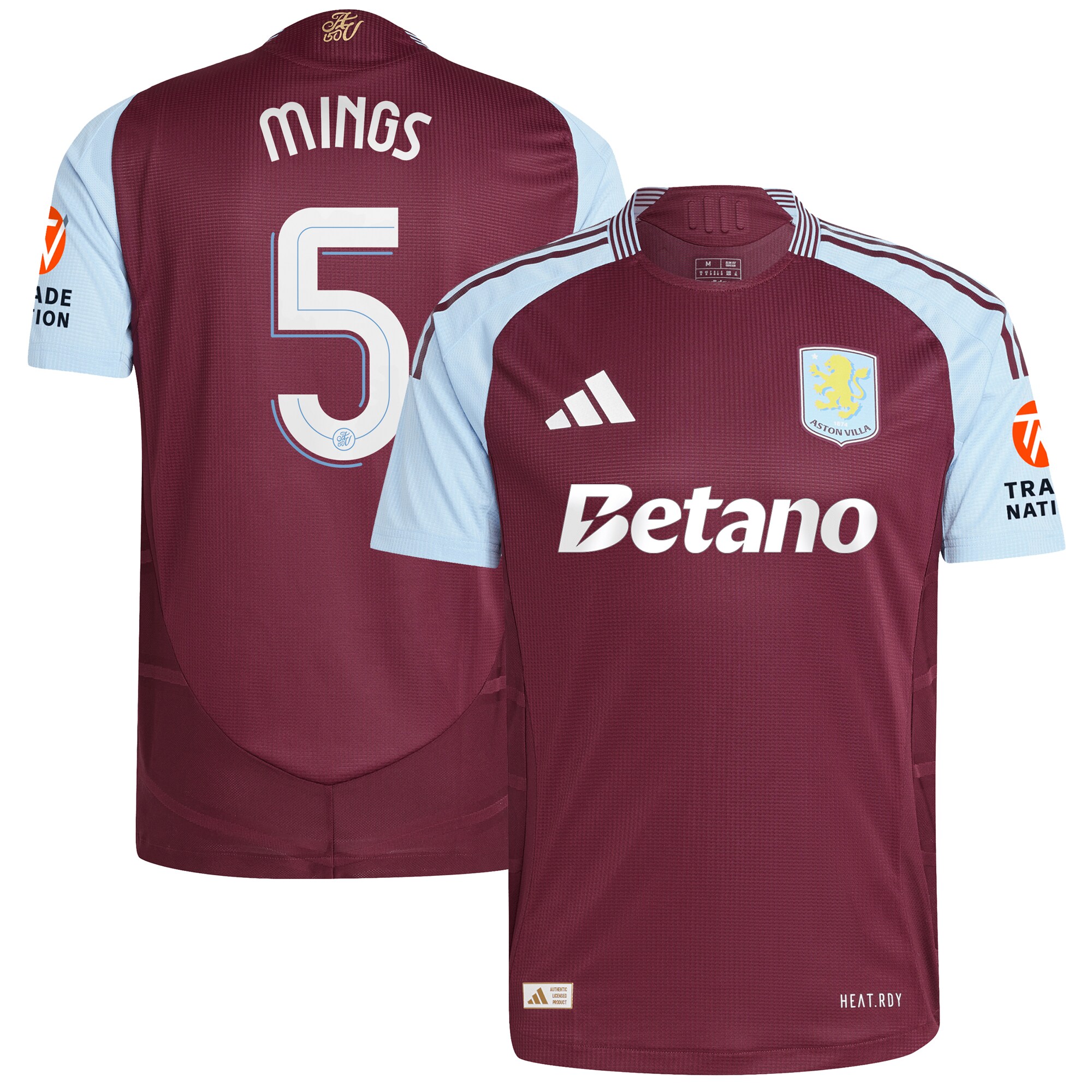 aston villa adidas home authentic shirt 2024-25 with mings 5 cup printing Collection - Official Aston Villa Kits