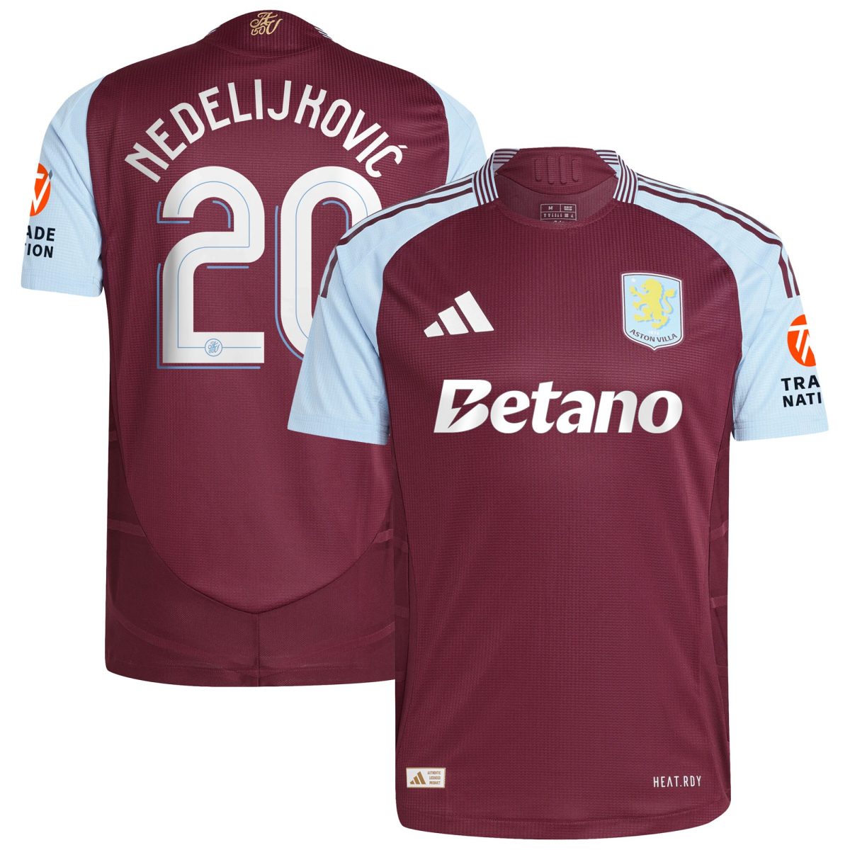 aston villa adidas home authentic shirt 2024-25 with nedeljković 20 cup printing Collection - Official Aston Villa Kits