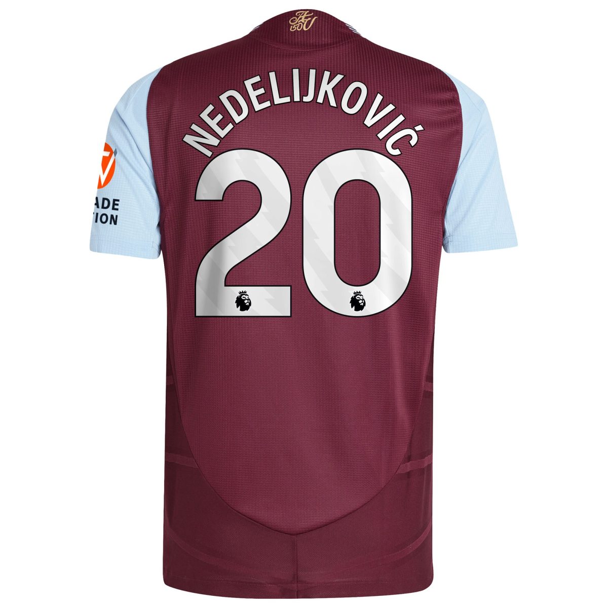 aston villa adidas home authentic shirt 2024-25 with nedeljković 20 printing Collection - Official Aston Villa Kits