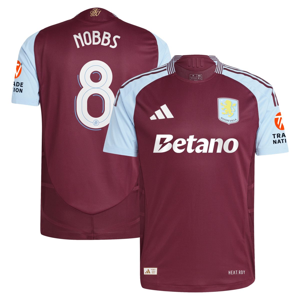 aston villa adidas home authentic shirt 2024-25 with nobbs 8 cup printing Collection - Official Aston Villa Kits
