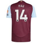 aston villa adidas home authentic shirt 2024-25 with pau 14 printing Collection - Official Aston Villa Kits