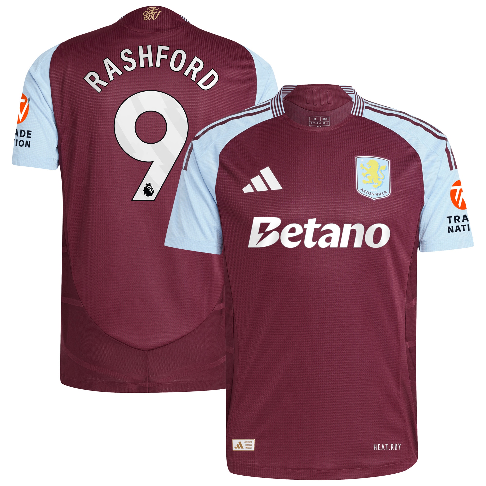 aston villa adidas home authentic shirt 2024-25 with rashford 9 printing Collection - Official Aston Villa Kits