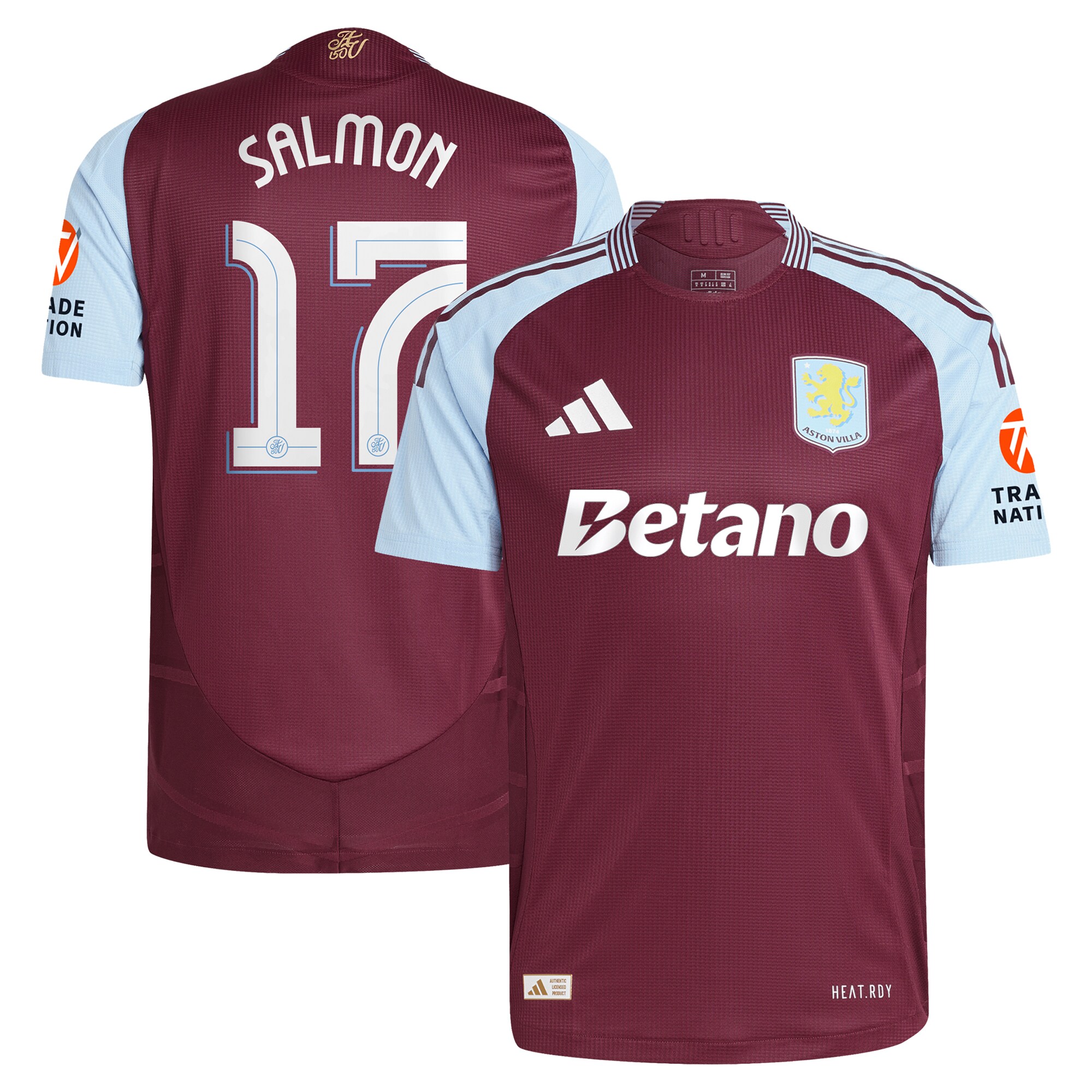 aston villa adidas home authentic shirt 2024-25 with salmon 17 cup printing Collection - Official Aston Villa Kits