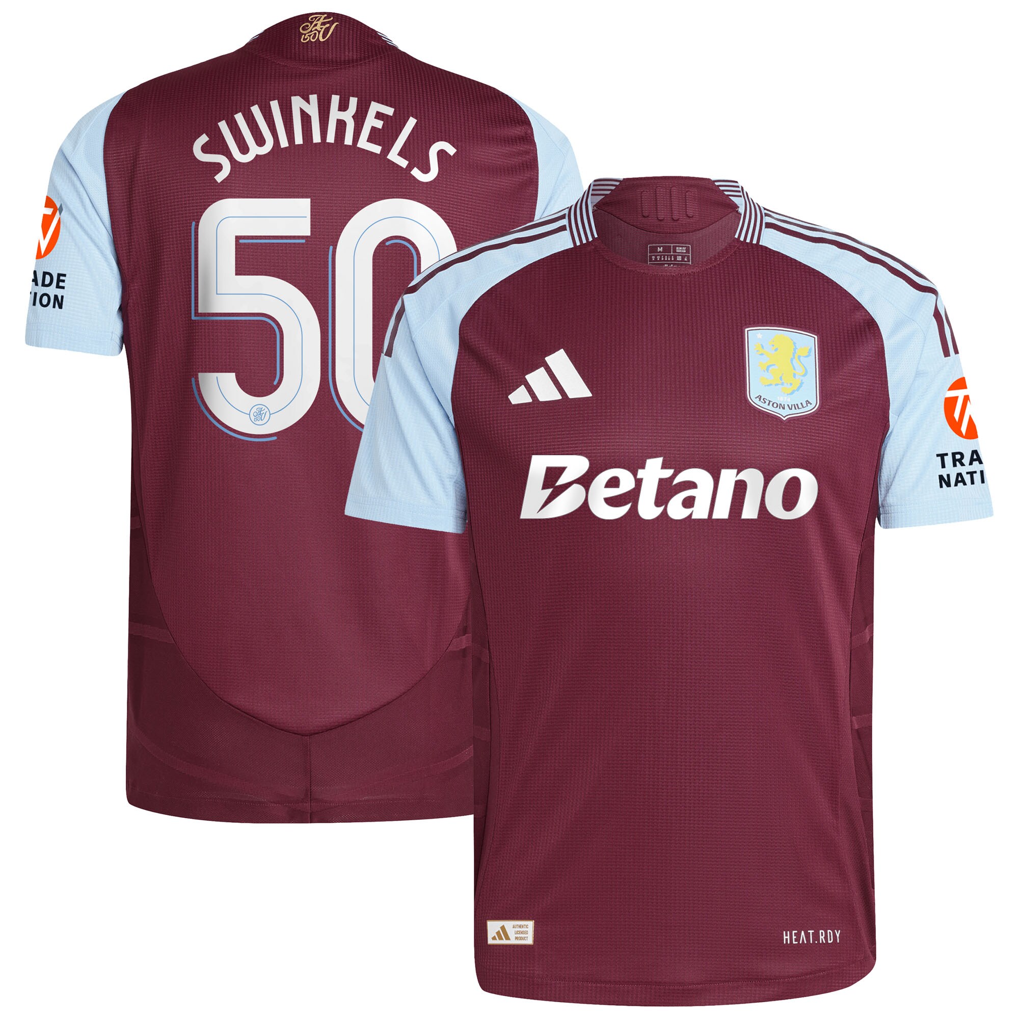 aston villa adidas home authentic shirt 2024-25 with swinkels 50 cup printing Collection - Official Aston Villa Kits