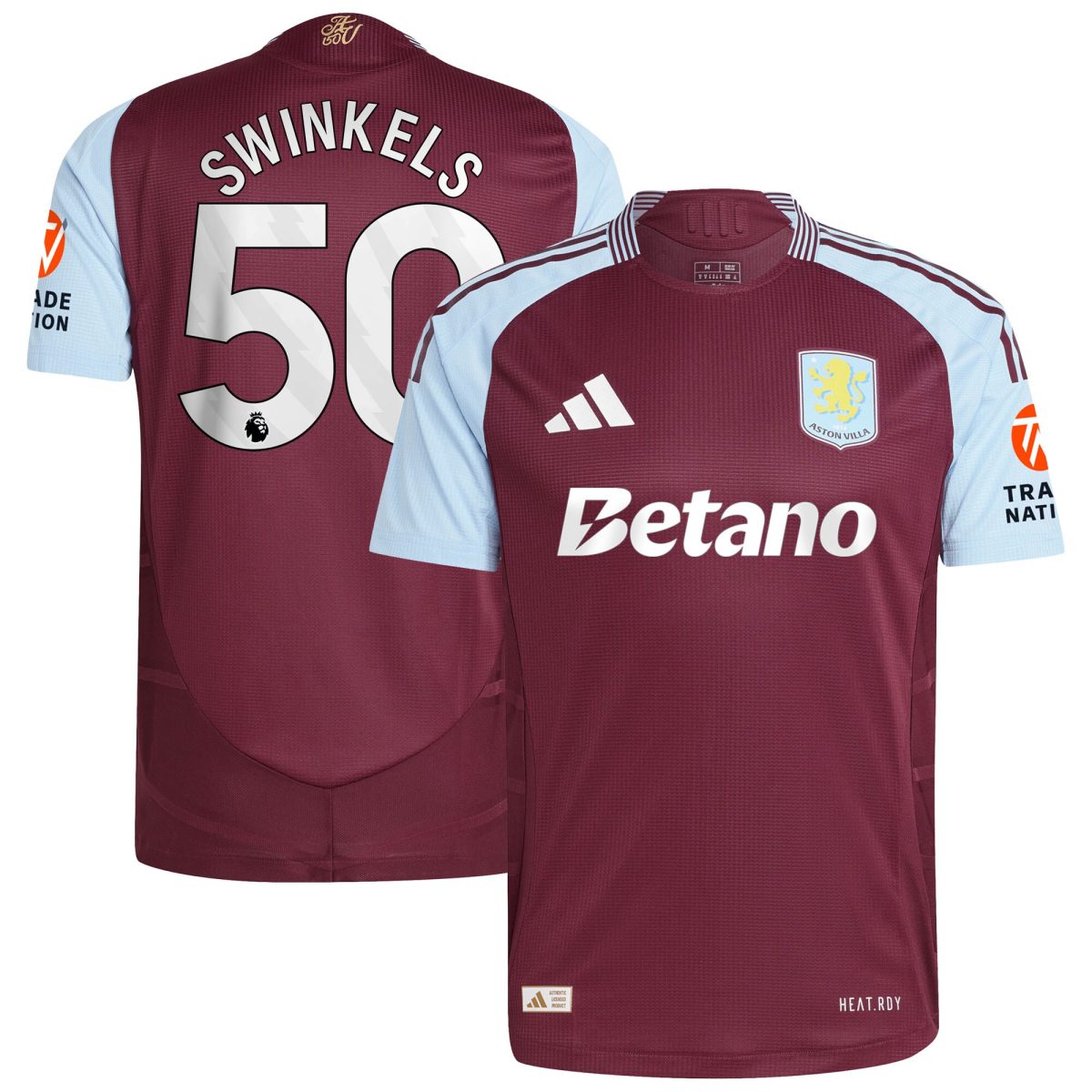 aston villa adidas home authentic shirt 2024-25 with swinkels 50 printing Collection - Official Aston Villa Kits