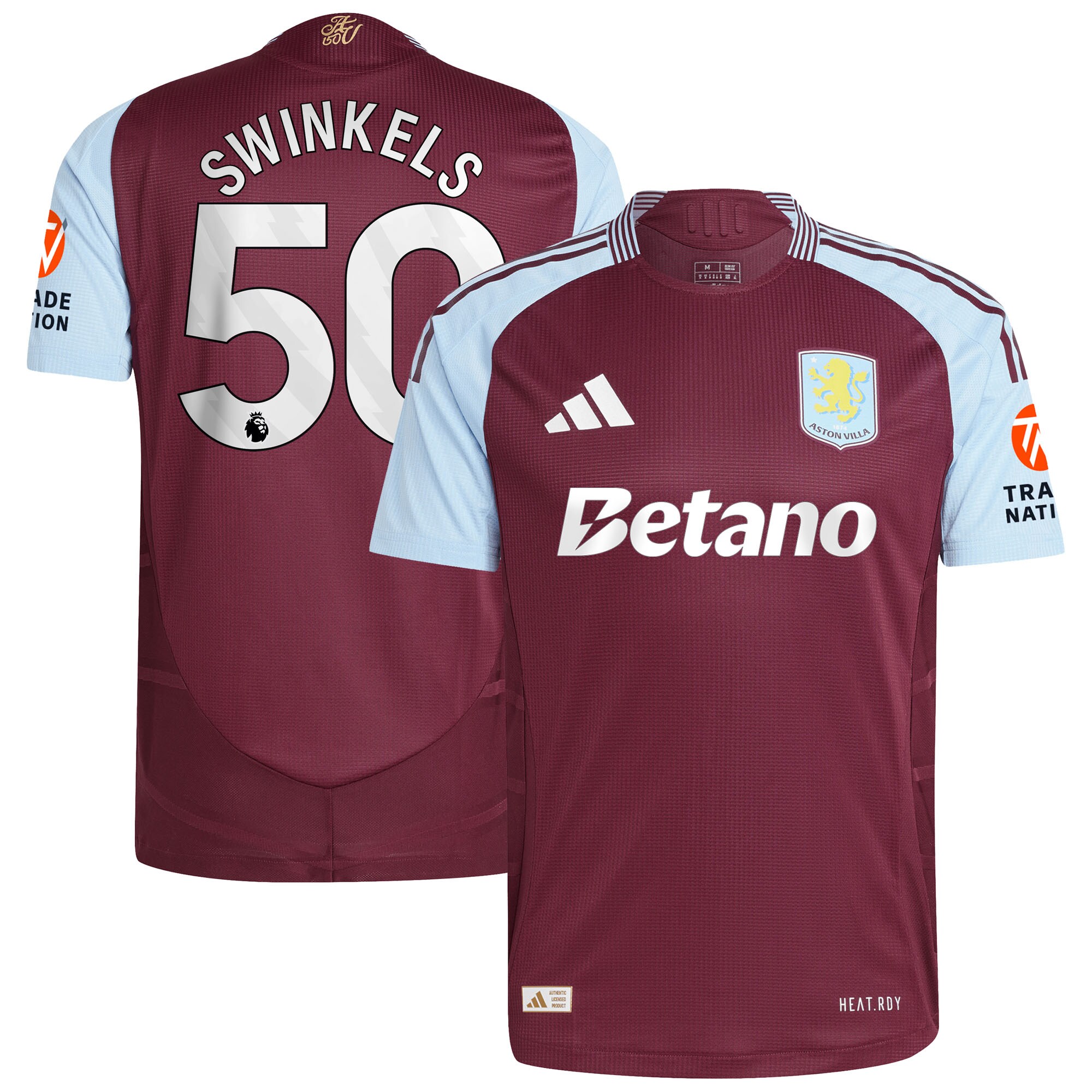 aston villa adidas home authentic shirt 2024-25 with swinkels 50 printing Collection - Official Aston Villa Kits