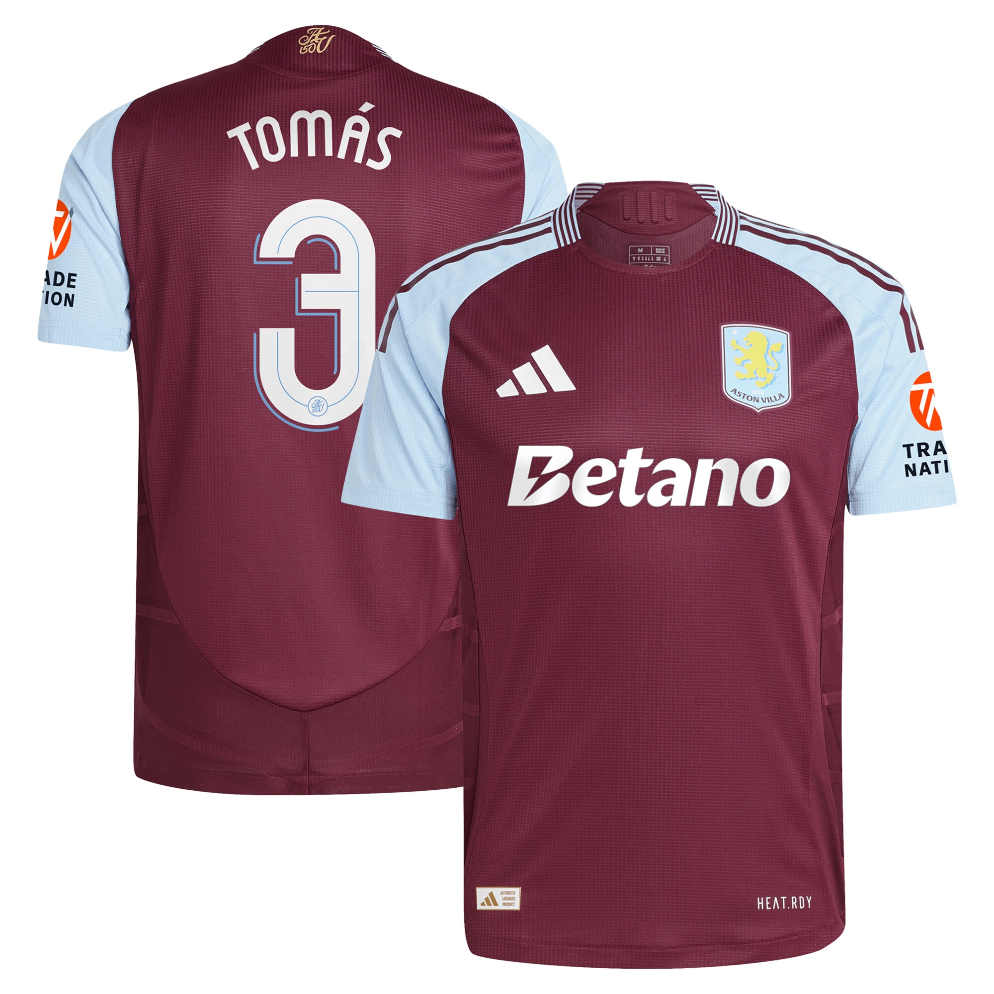 aston villa adidas home authentic shirt 2024-25 with tomás 3 cup printing Collection - Official Aston Villa Kits